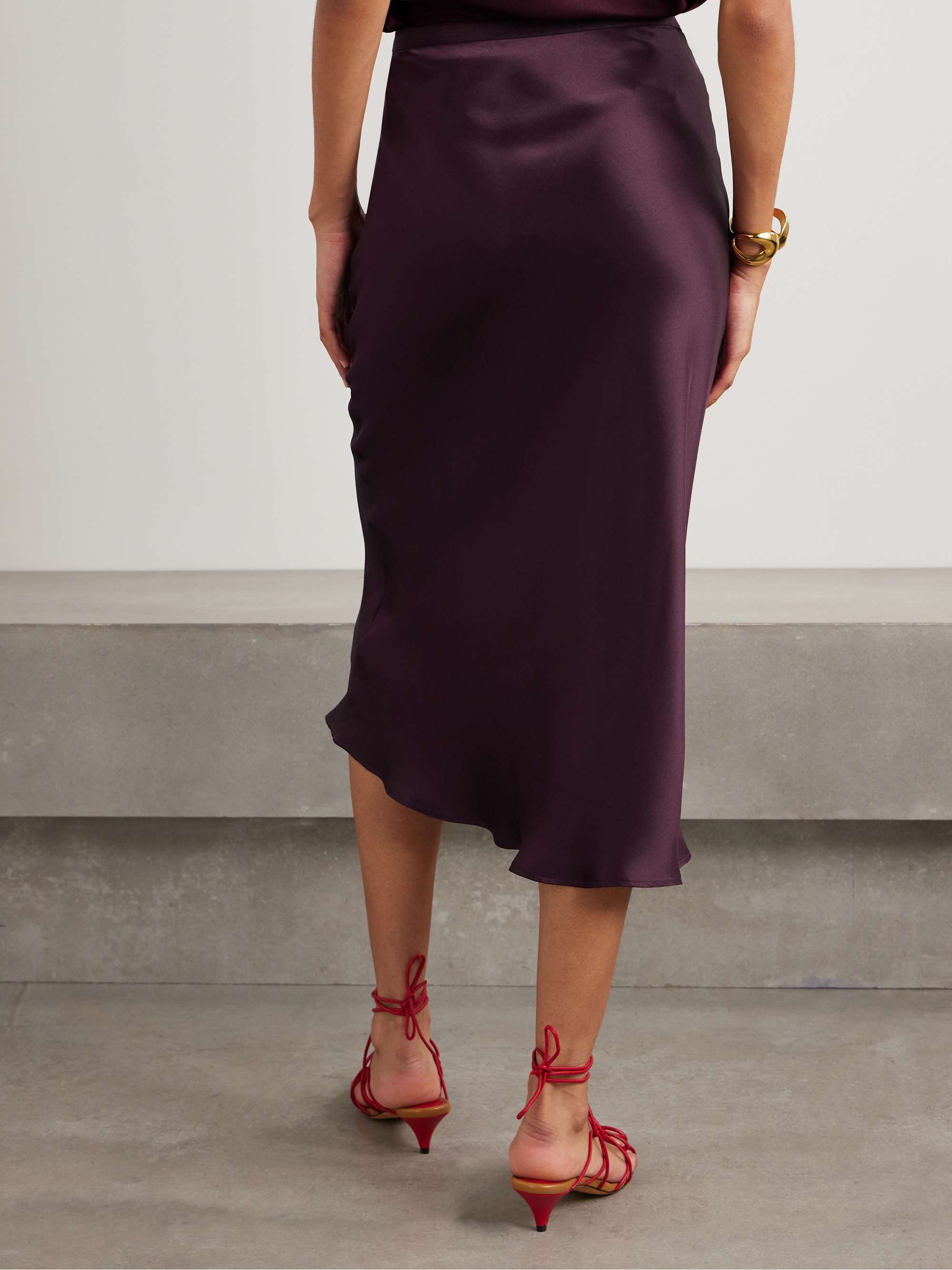 Bar silk midi skirt view