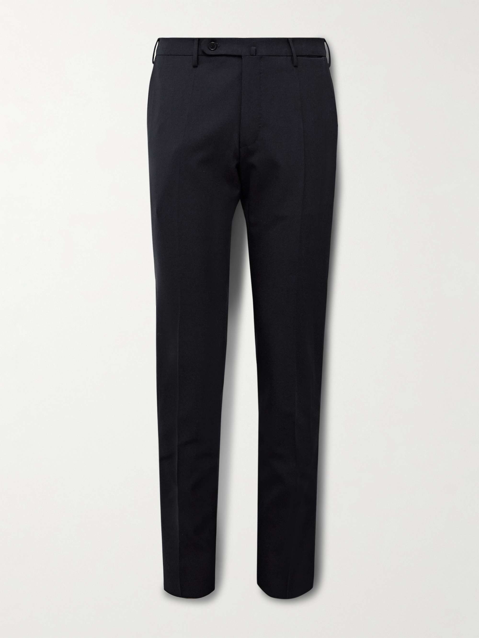 Slim-Fit Tapered Virgin Wool-Blend Trousers view