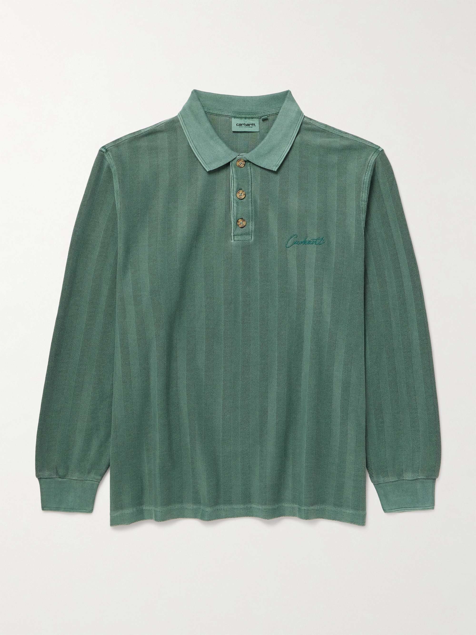 Morrison Logo-Embroidered Herringbone Cotton Rugby Shirt view
