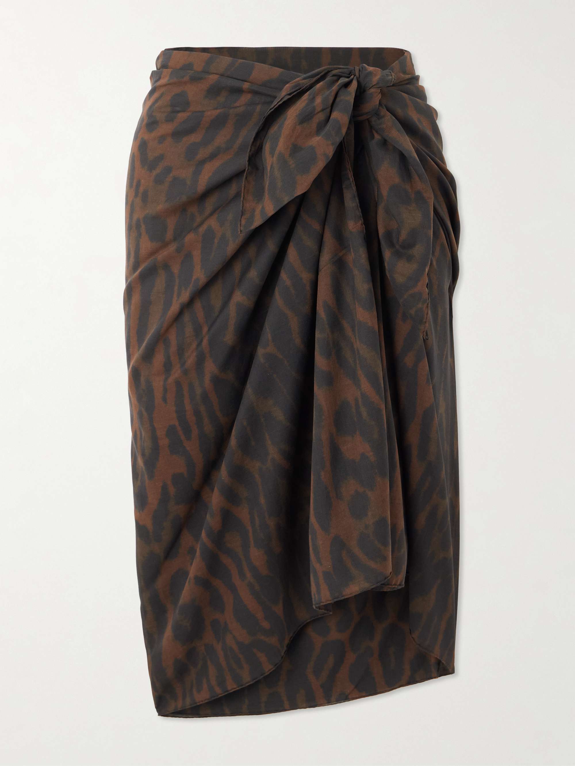 Leopard-print cotton pareo view