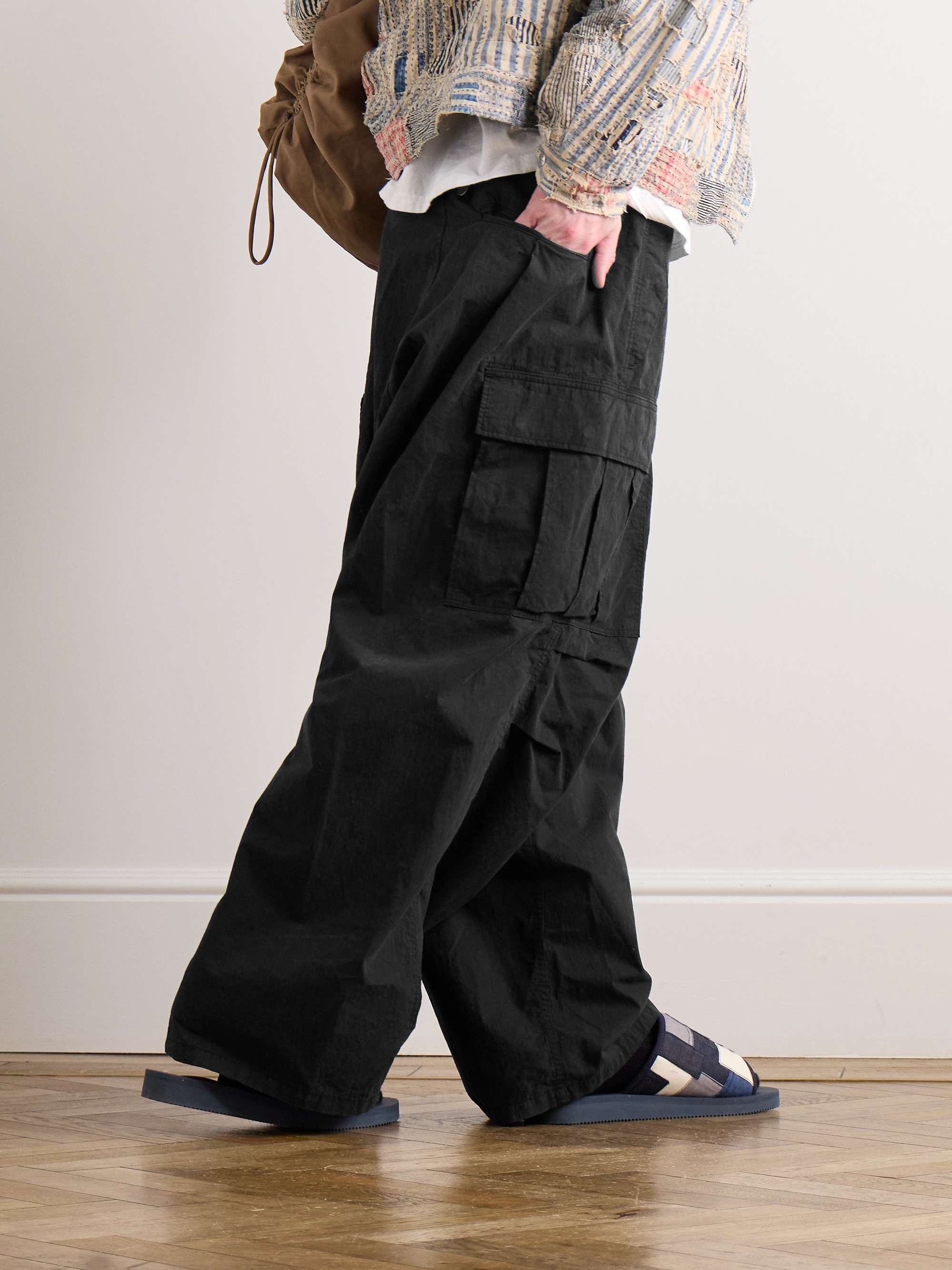Jumbo Wide-Leg Cotton-Blend Ripstop Cargo Trousers view