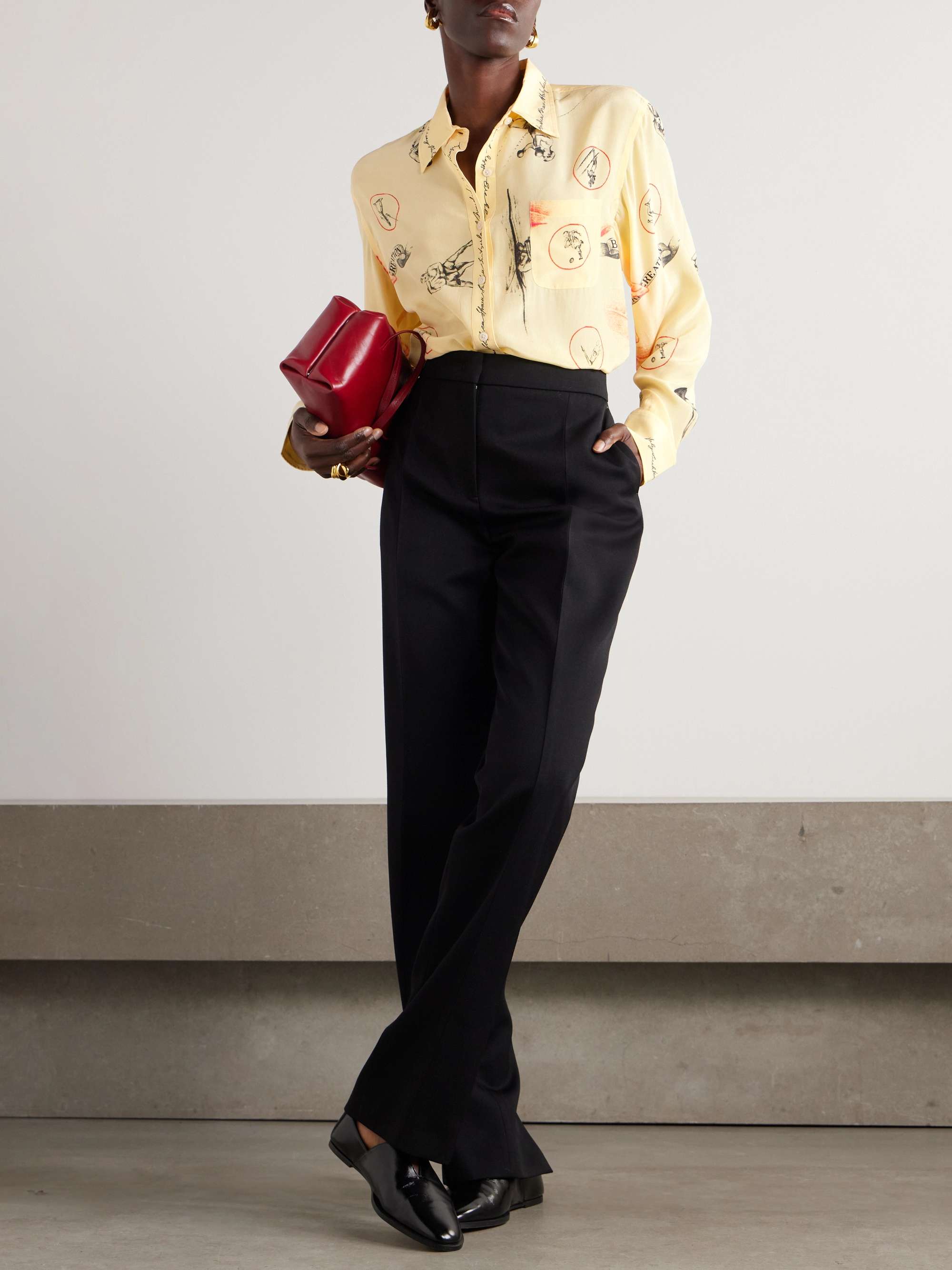 Games printed silk-voile shirt view