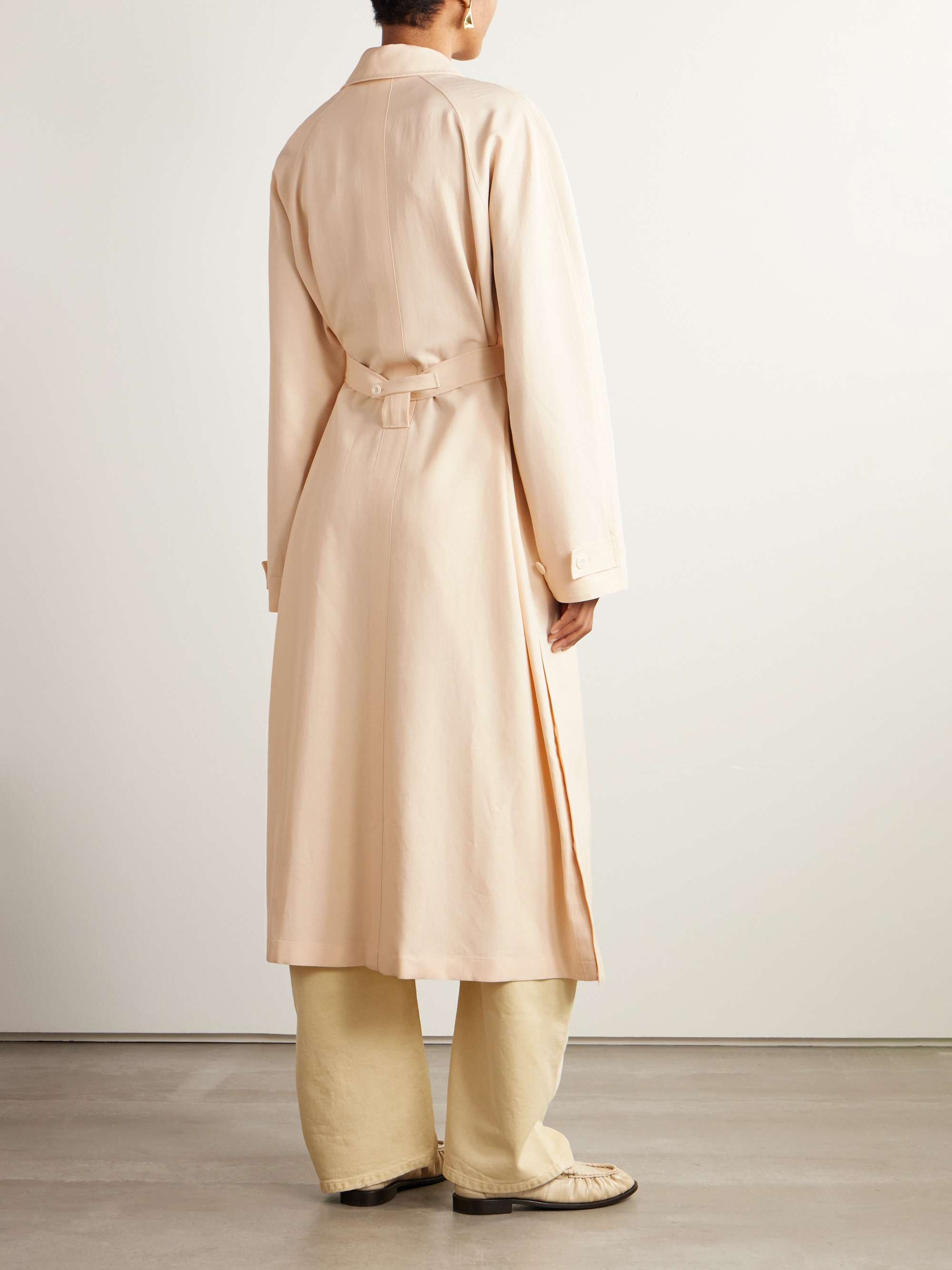 Belted wool-blend trench coat view