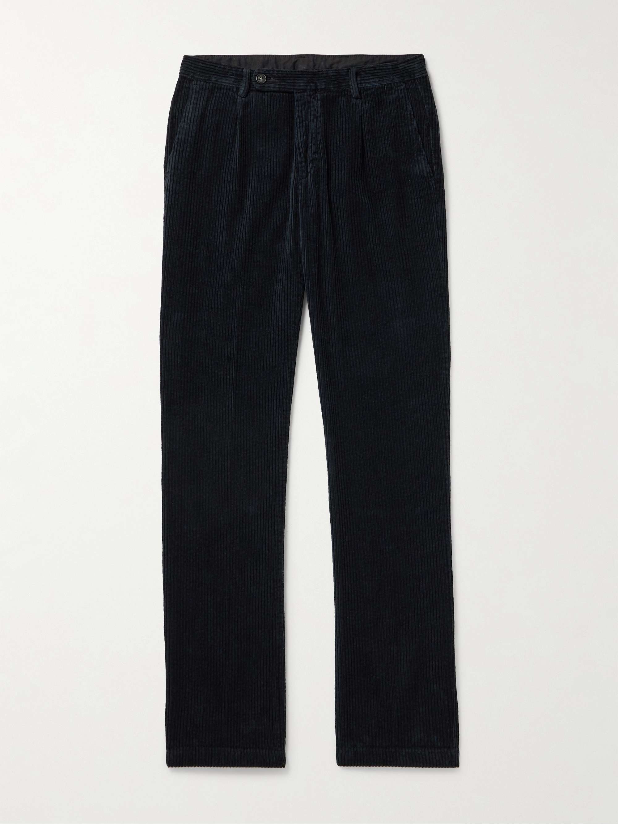 Winch2 Straight-Leg Pleated Cotton-Corduroy Trousers view