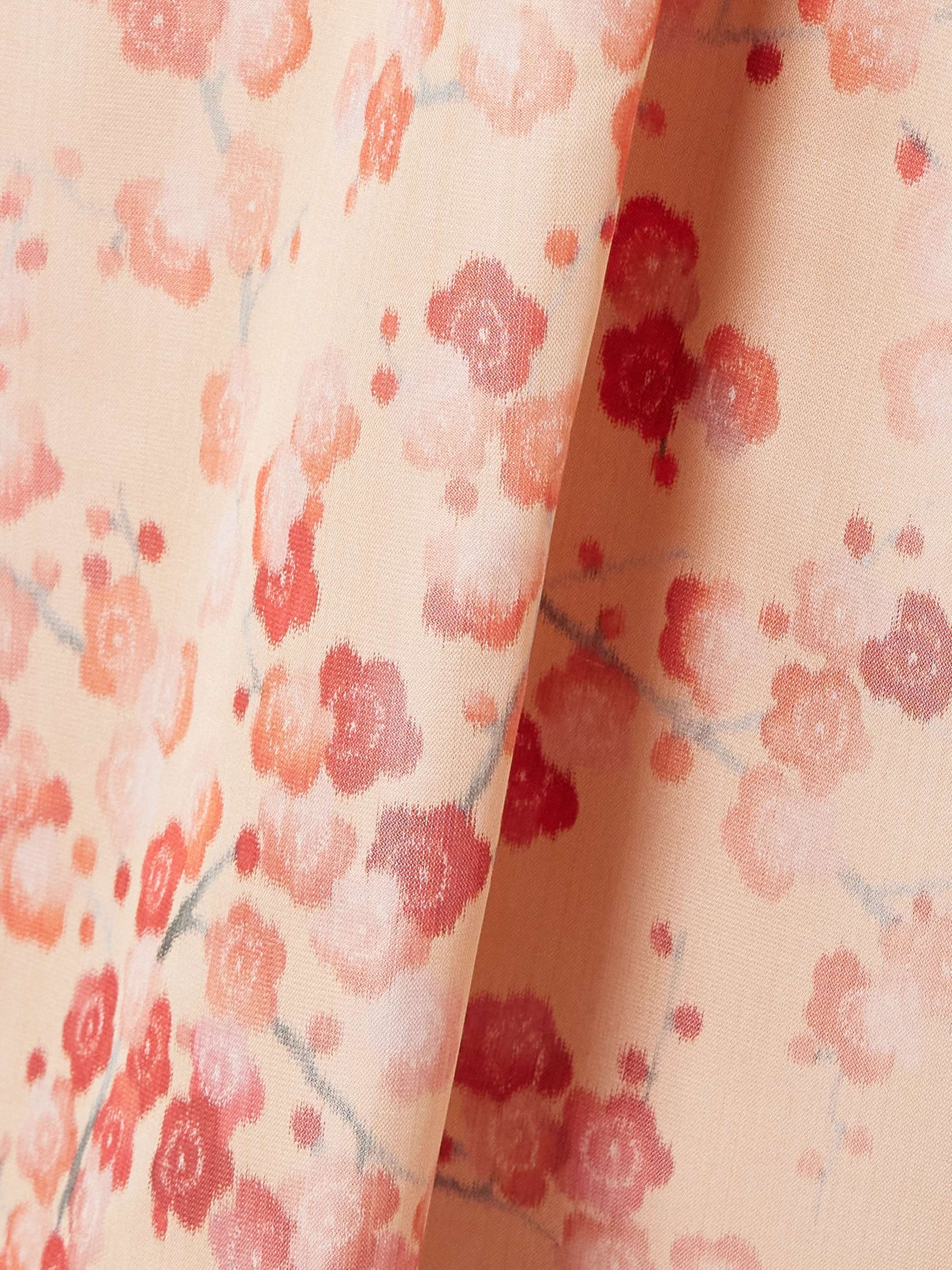 Leah gathered silk-jacquard midi wrap skirt view