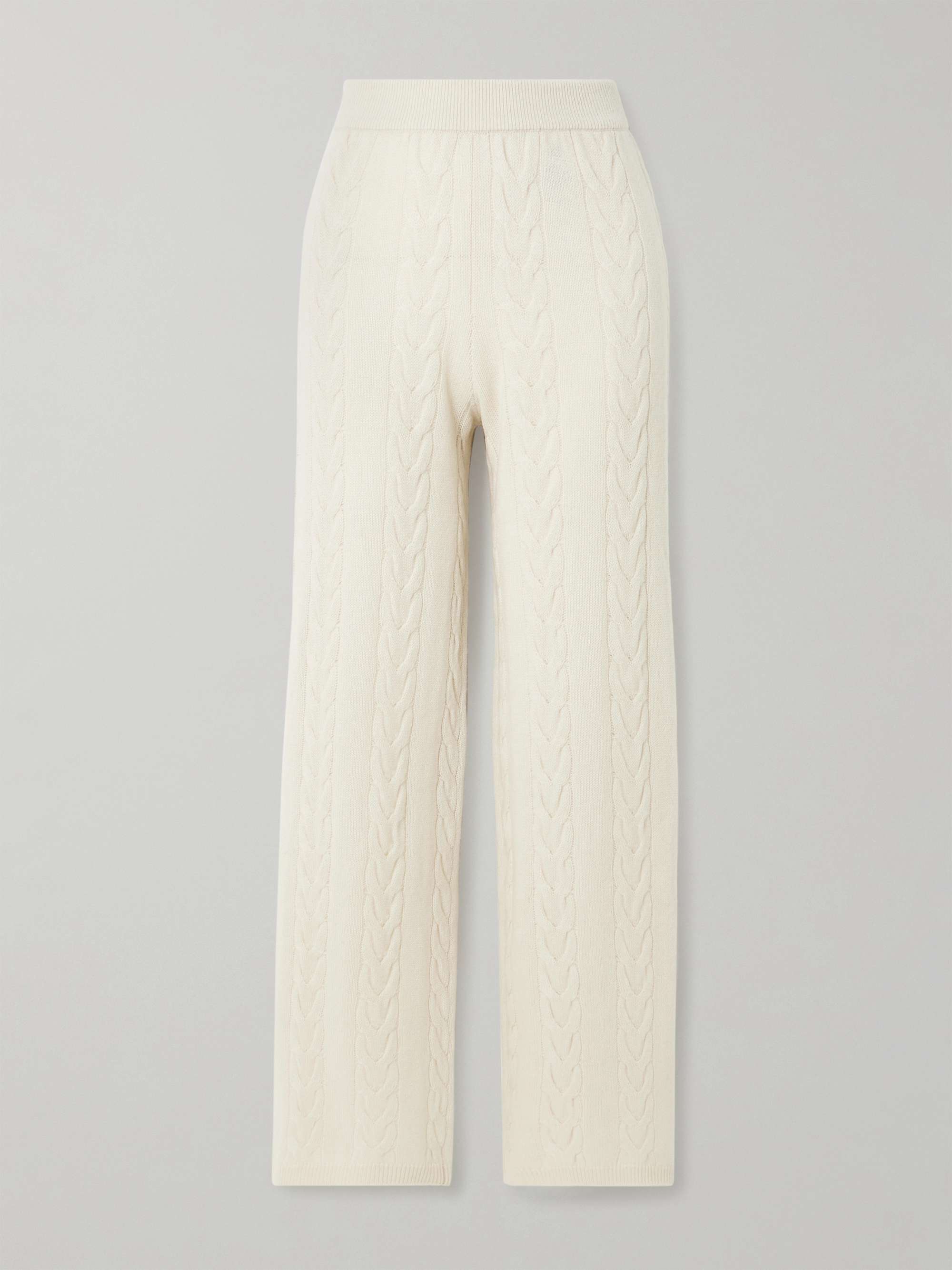 Dagny cable-knit cashmere straight-leg track pants view
