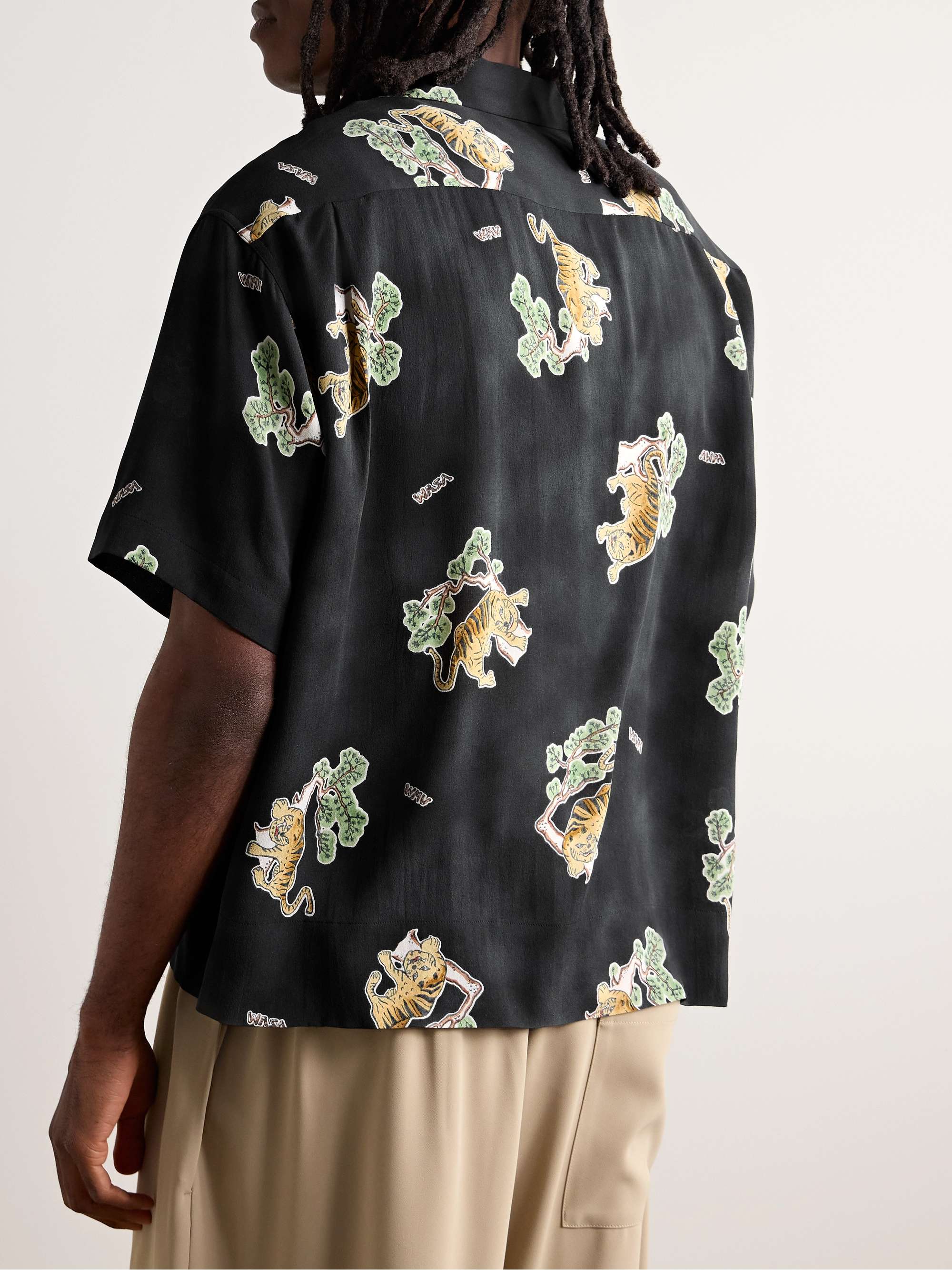 Copa Camp-Collar Printed Silk-Crepe De Chine Shirt view