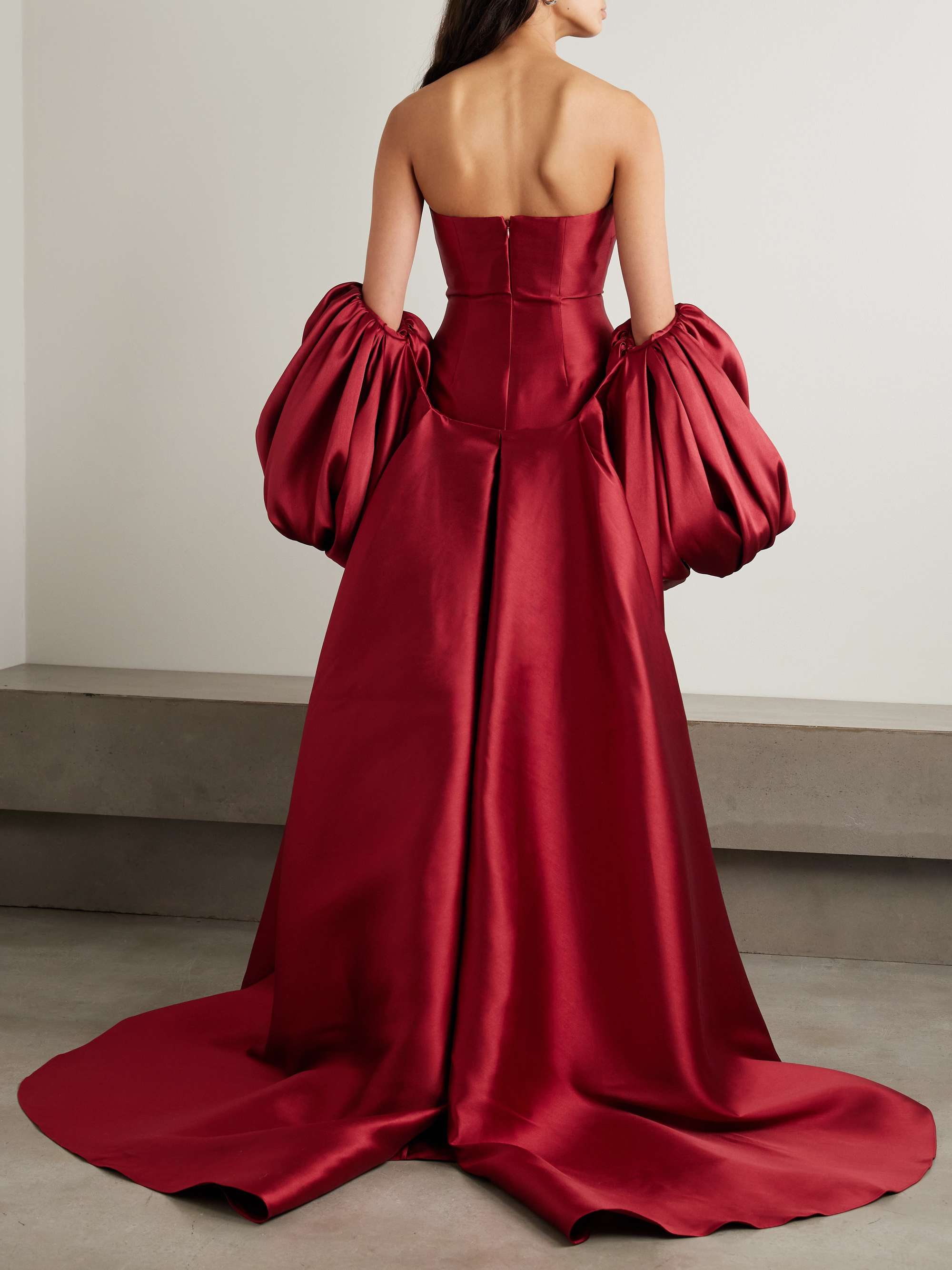 Lea strapless satin-twill gown view