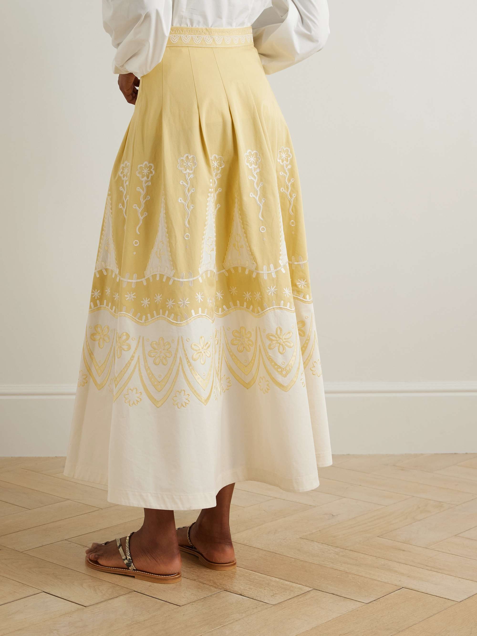 Amelianna embroidered cotton maxi skirt view