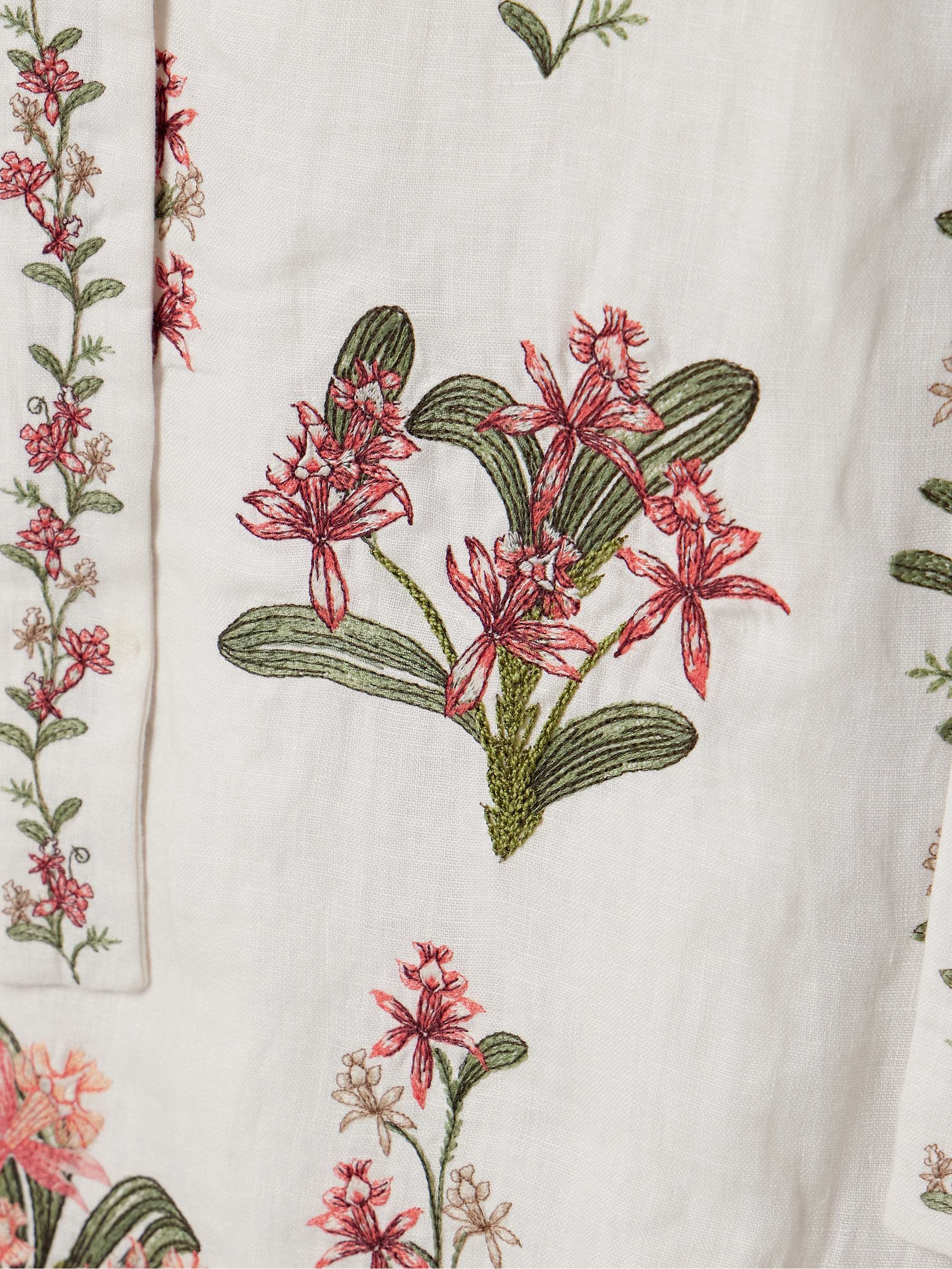 Guanguacó Orquidea cutout embroidered linen midi dress view