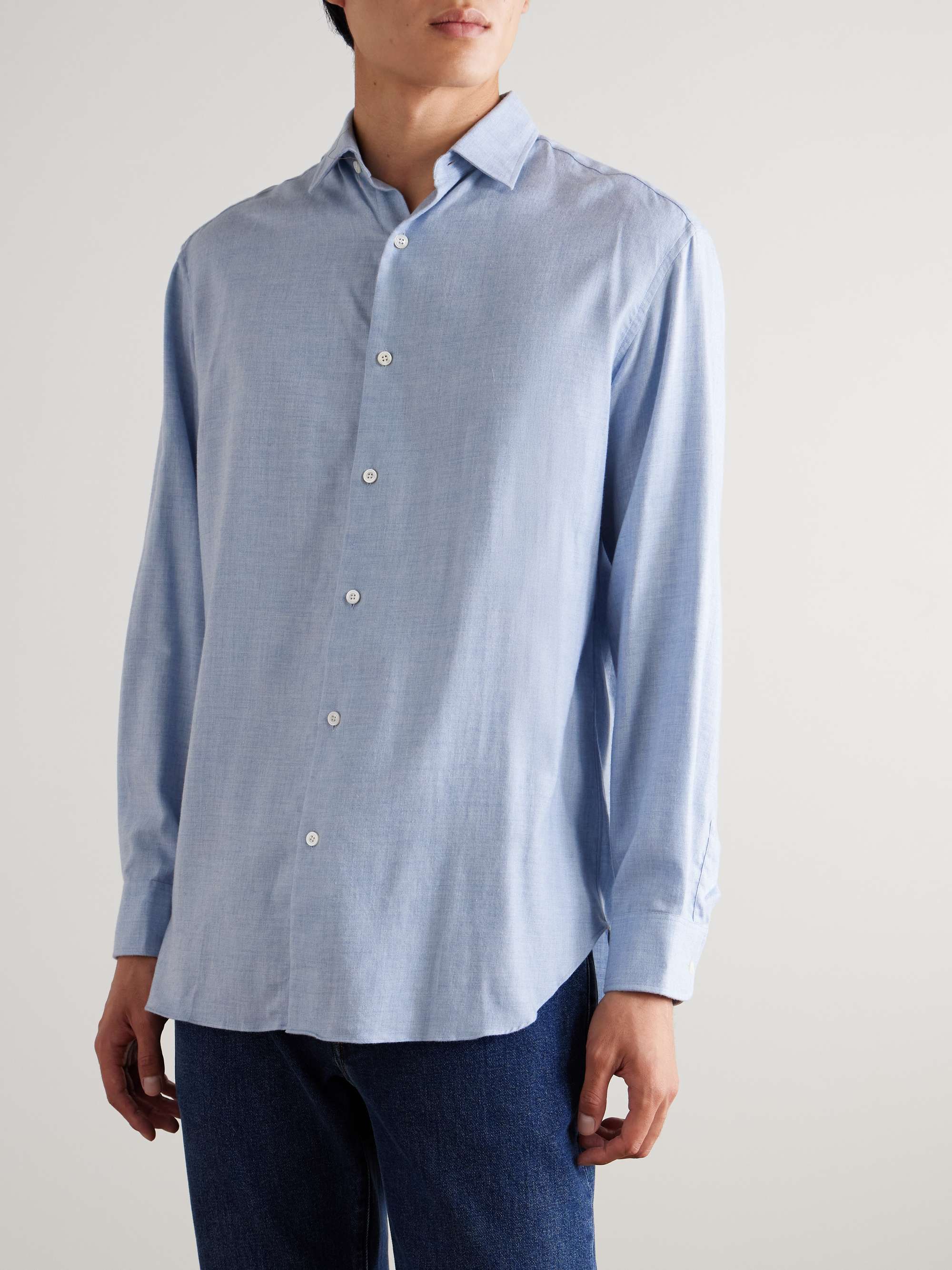 Cotton and Wool-Blend Shirt view