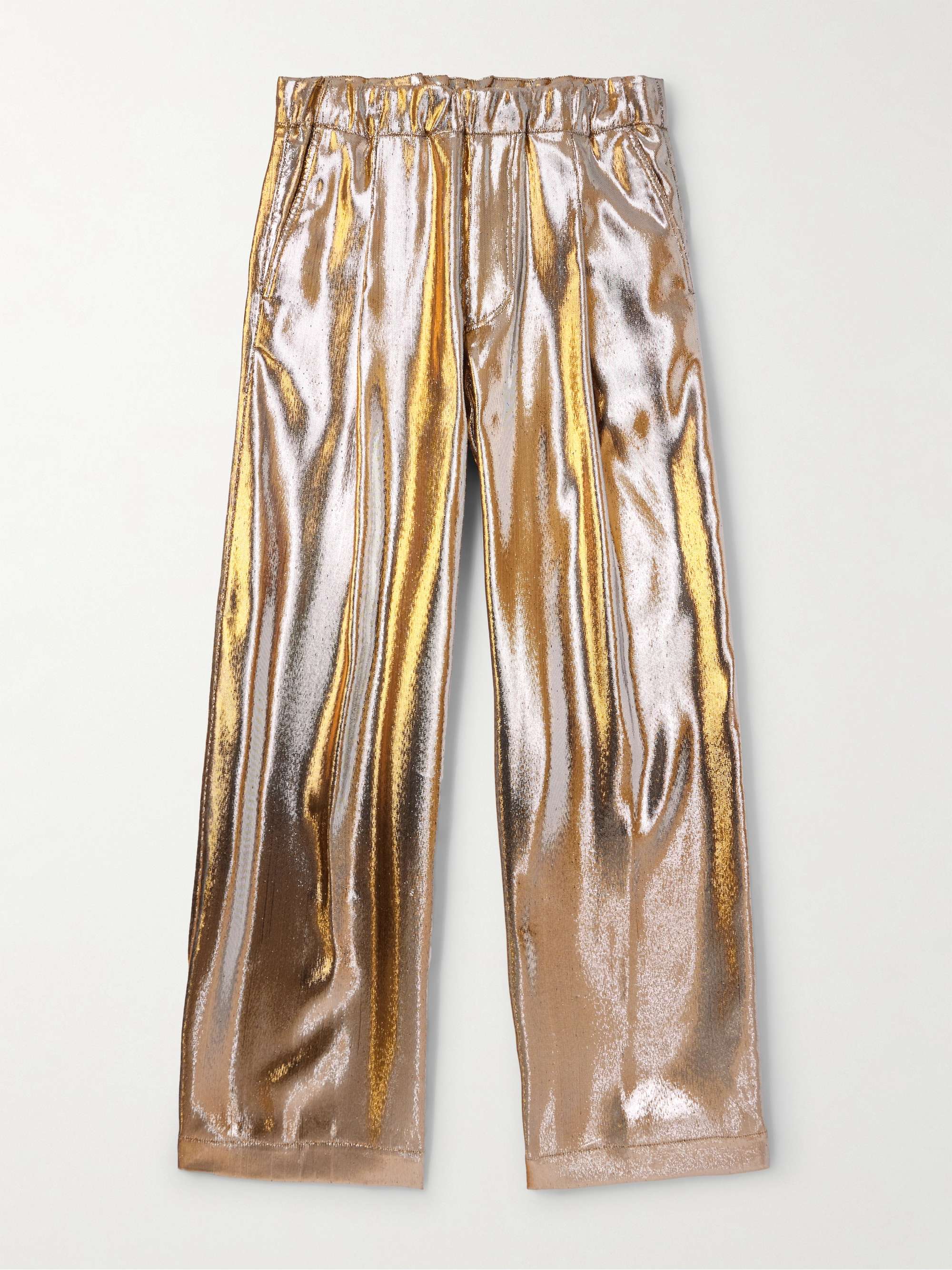 Wide-Leg Lamé Suit Trousers view