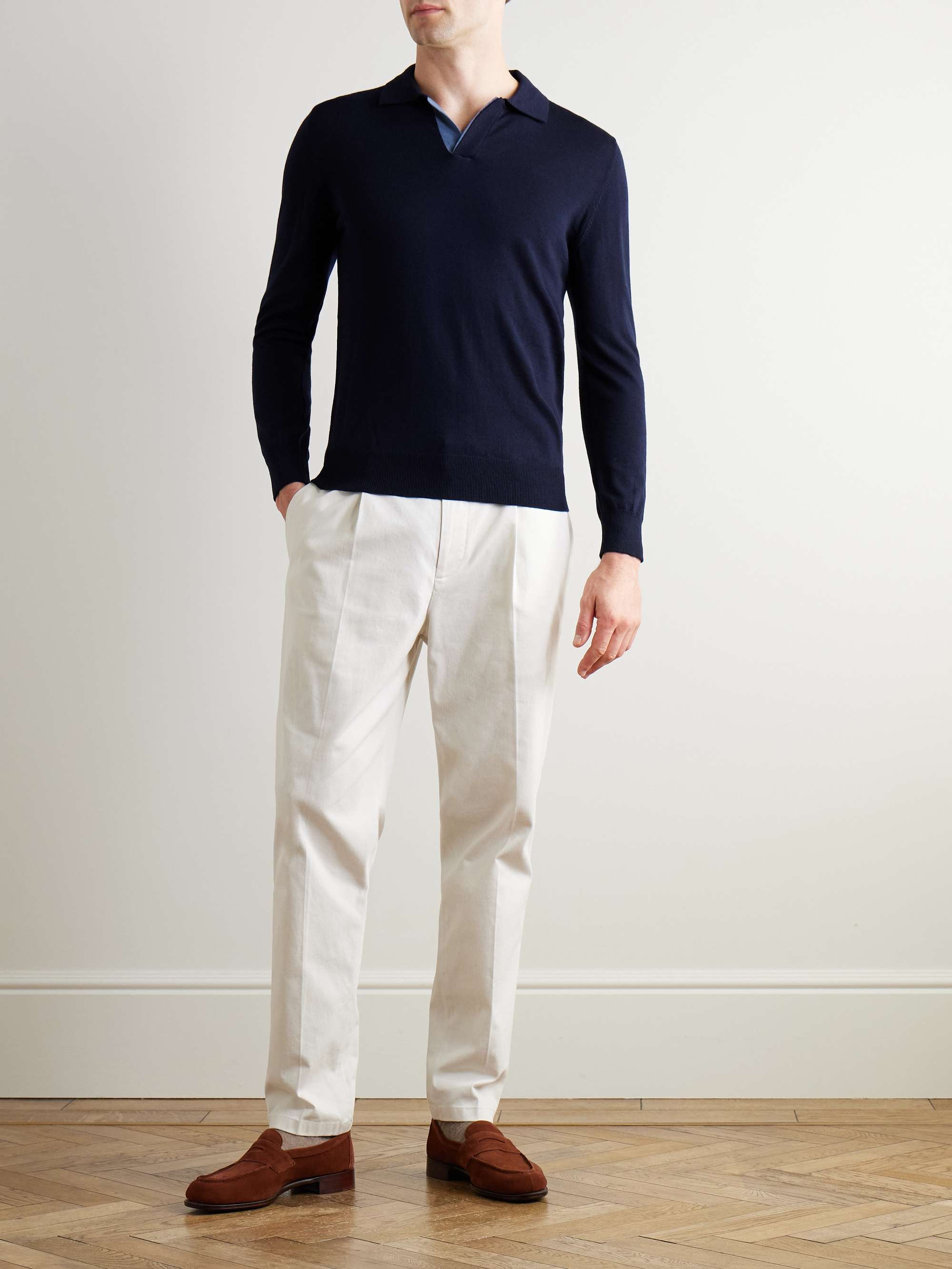 Slim-Fit Wool Polo Shirt view