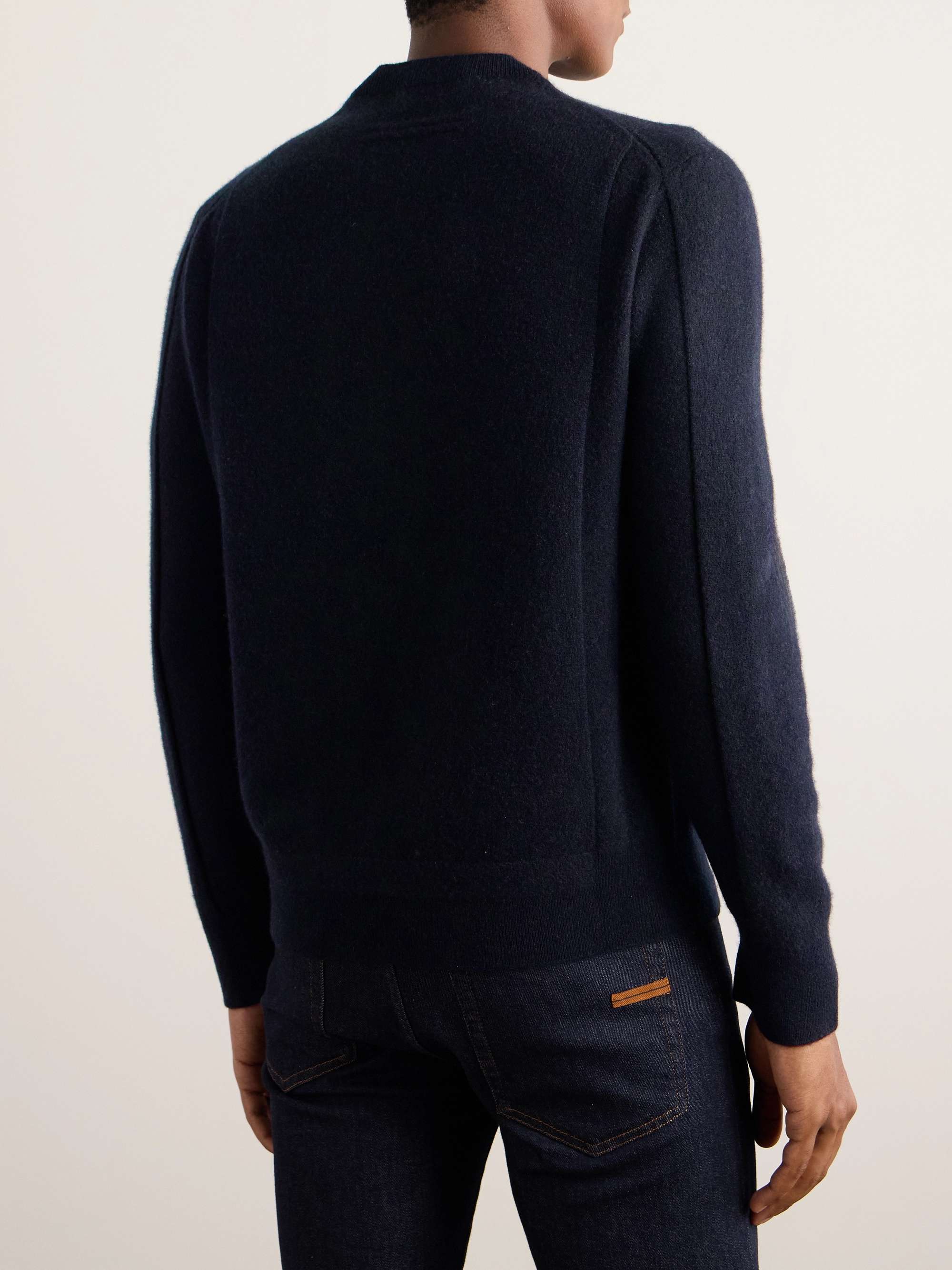 Logo-Detailed Brushed Wool and Cashmere-Blend Sweater view