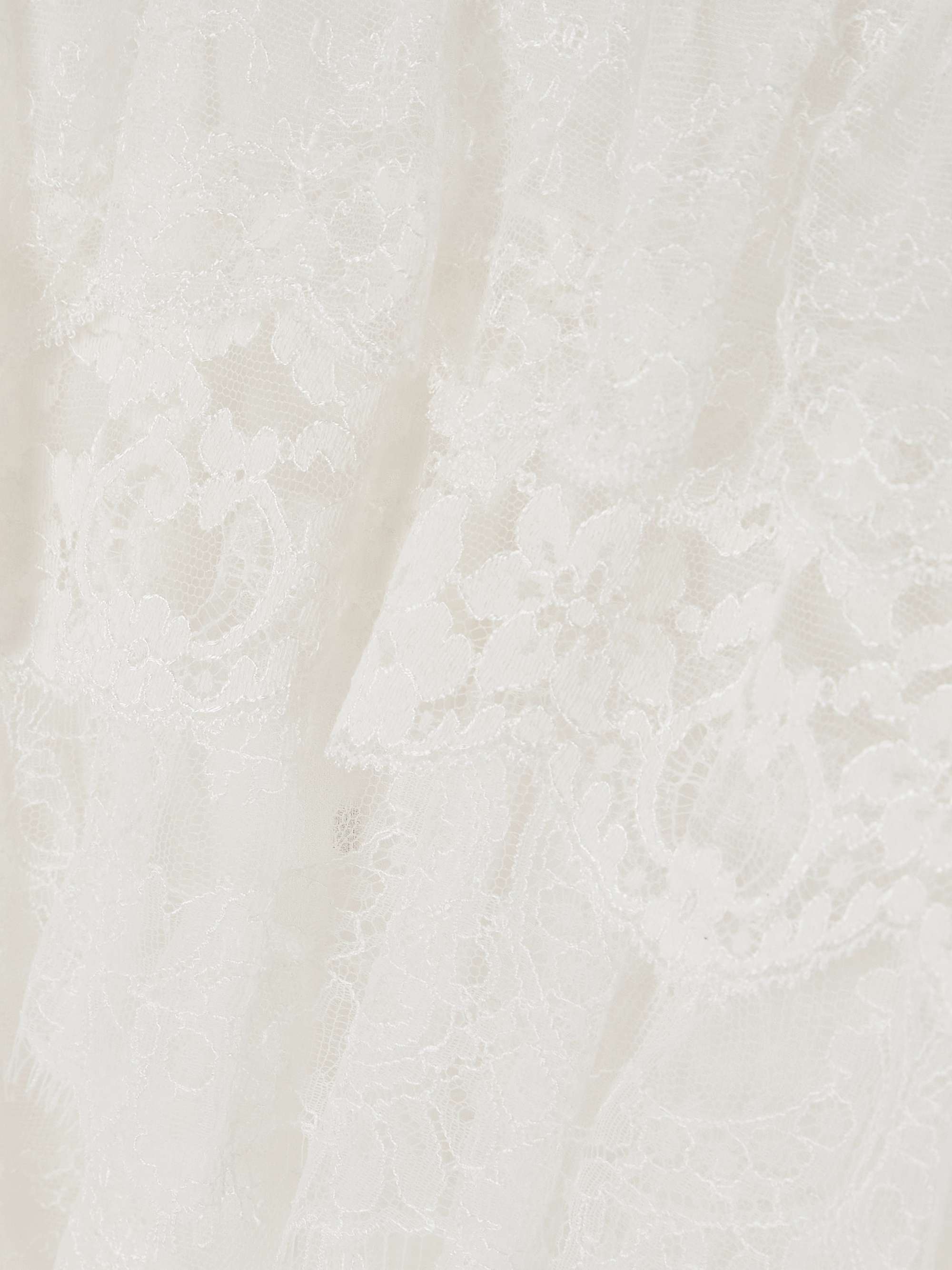 Tiered lace-trimmed silk-chiffon blouse view