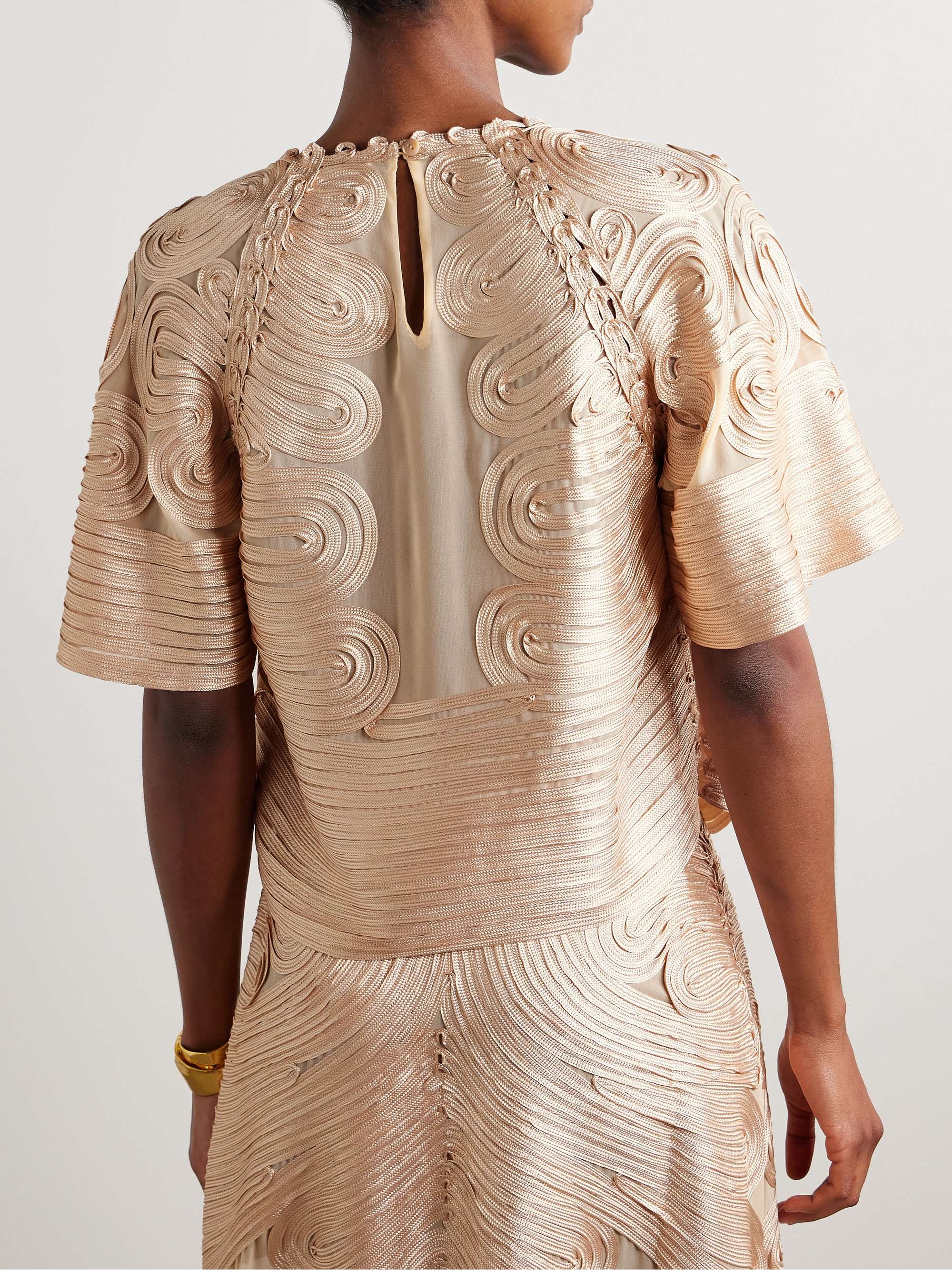 Marlo appliquéd silk-chiffon blouse view