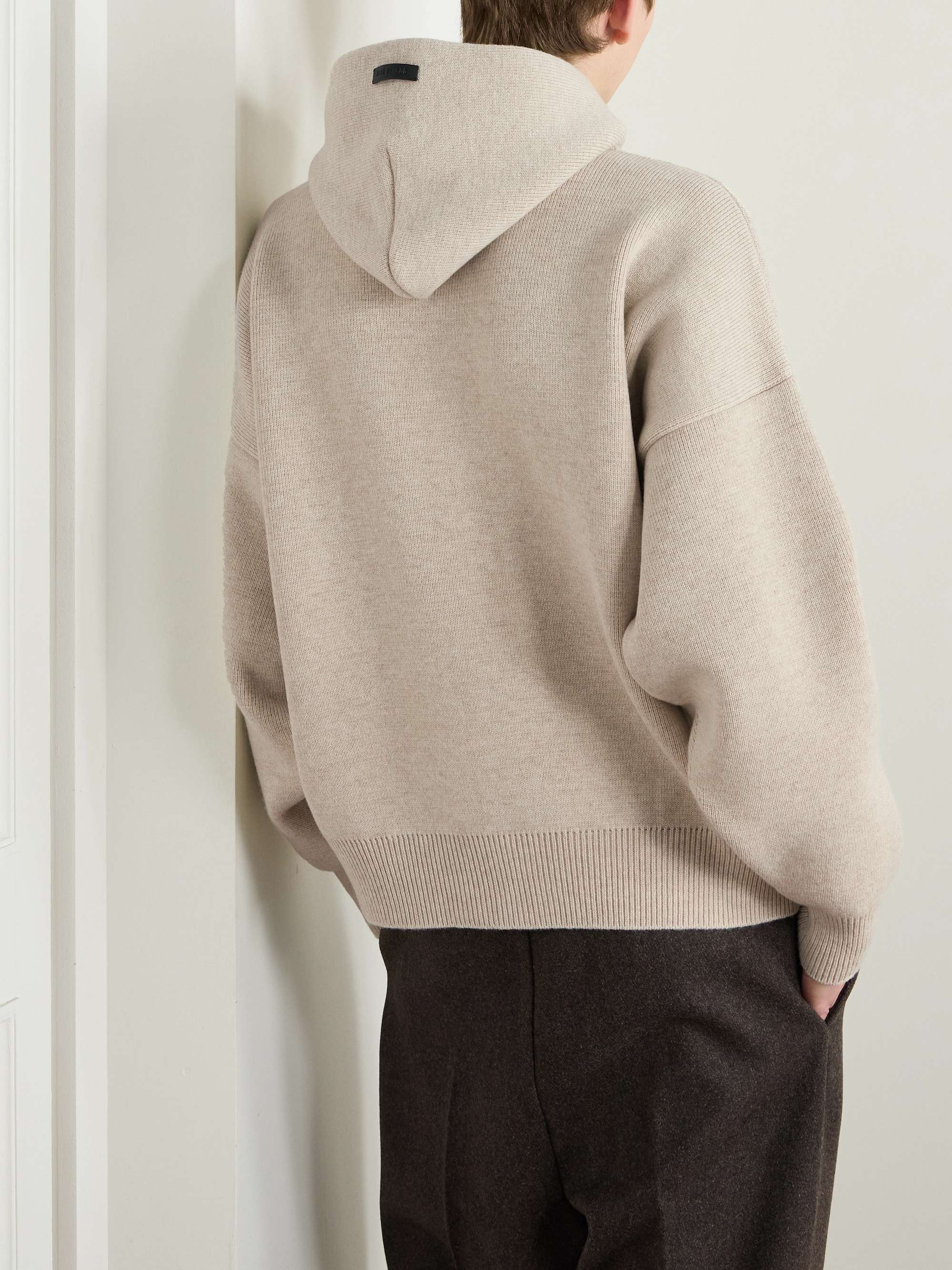 Eternal Oversized Logo-Jacquard Merino Wool Hoodie view
