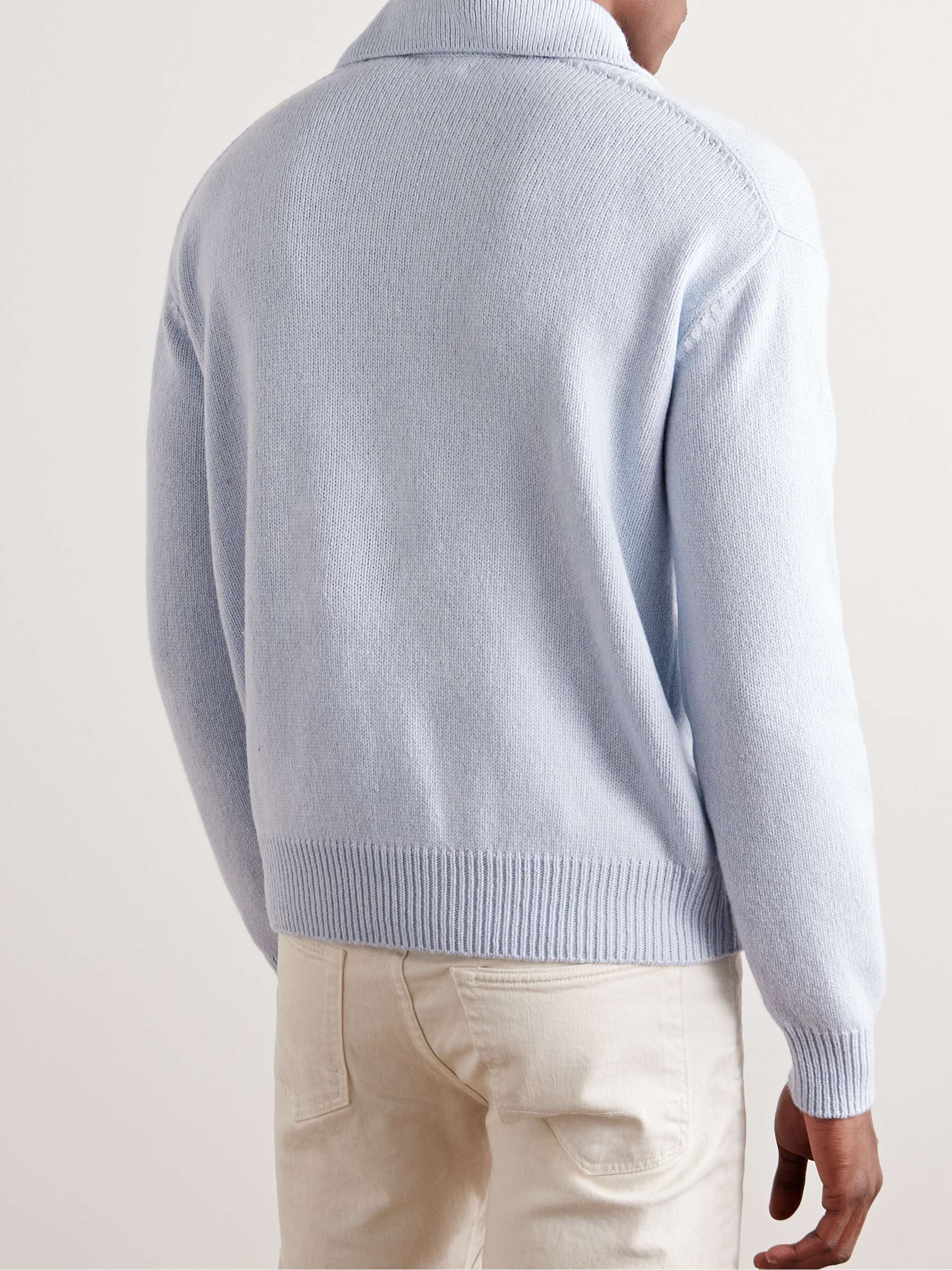 Cashmere and Wool-Blend Polo Sweater view