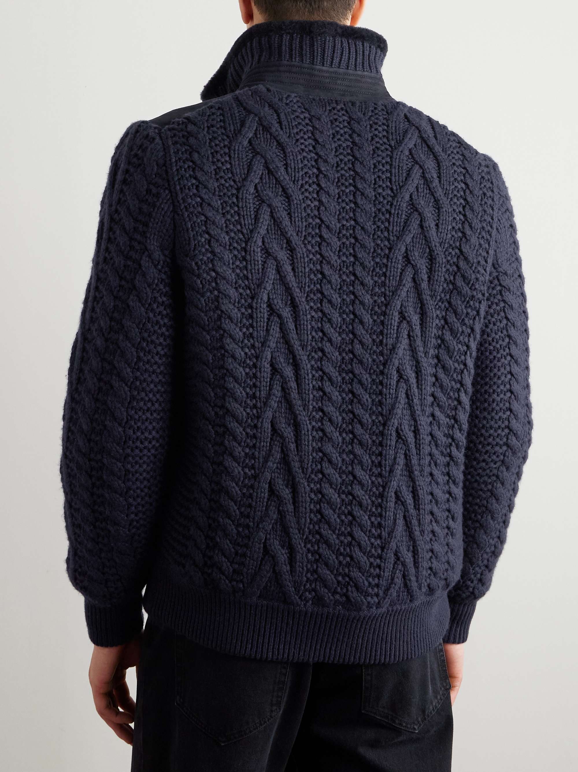 Shearling and Cable-Knit Cashmere Jacket view
