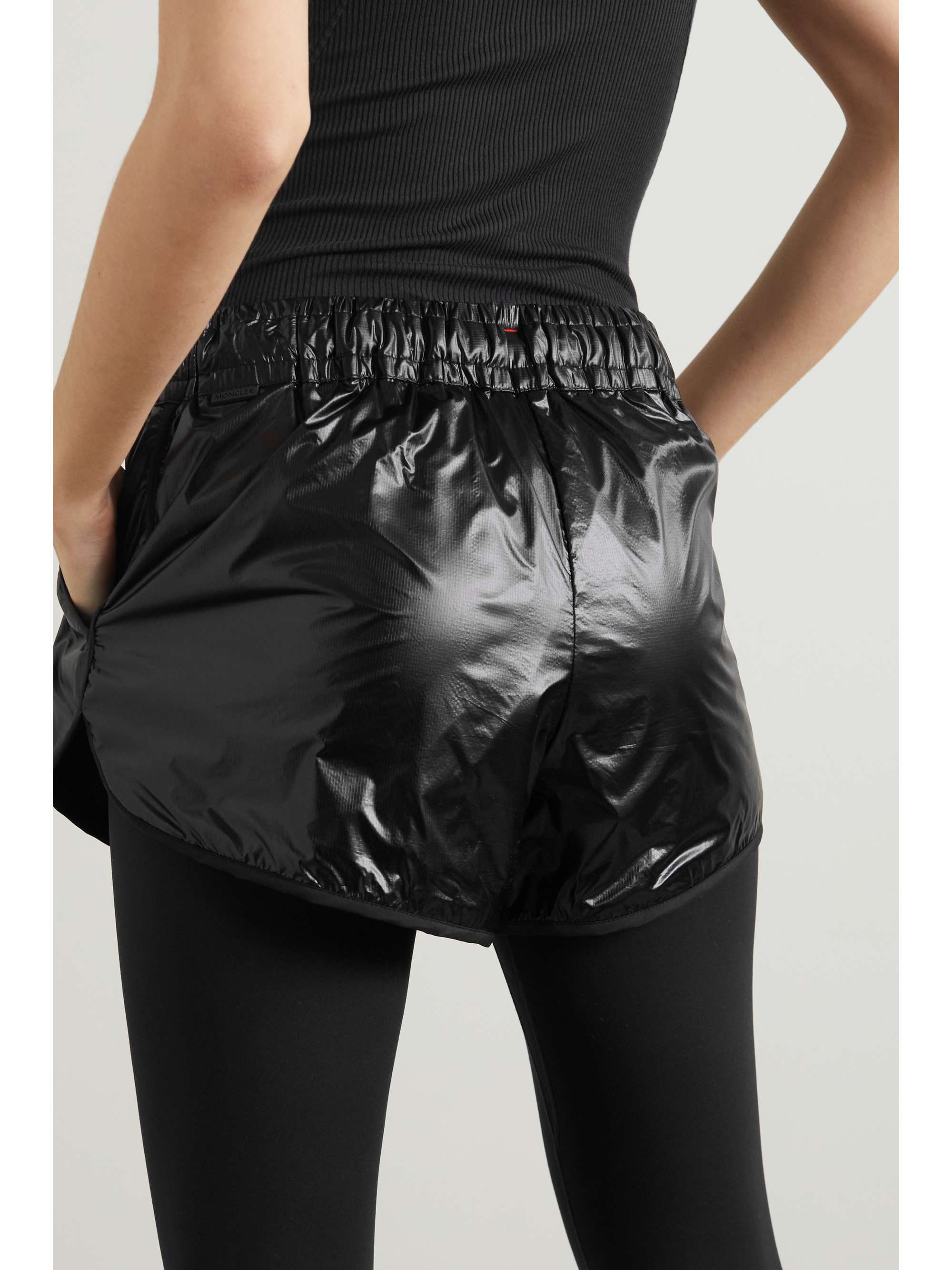 Glossed-ripstop shorts view