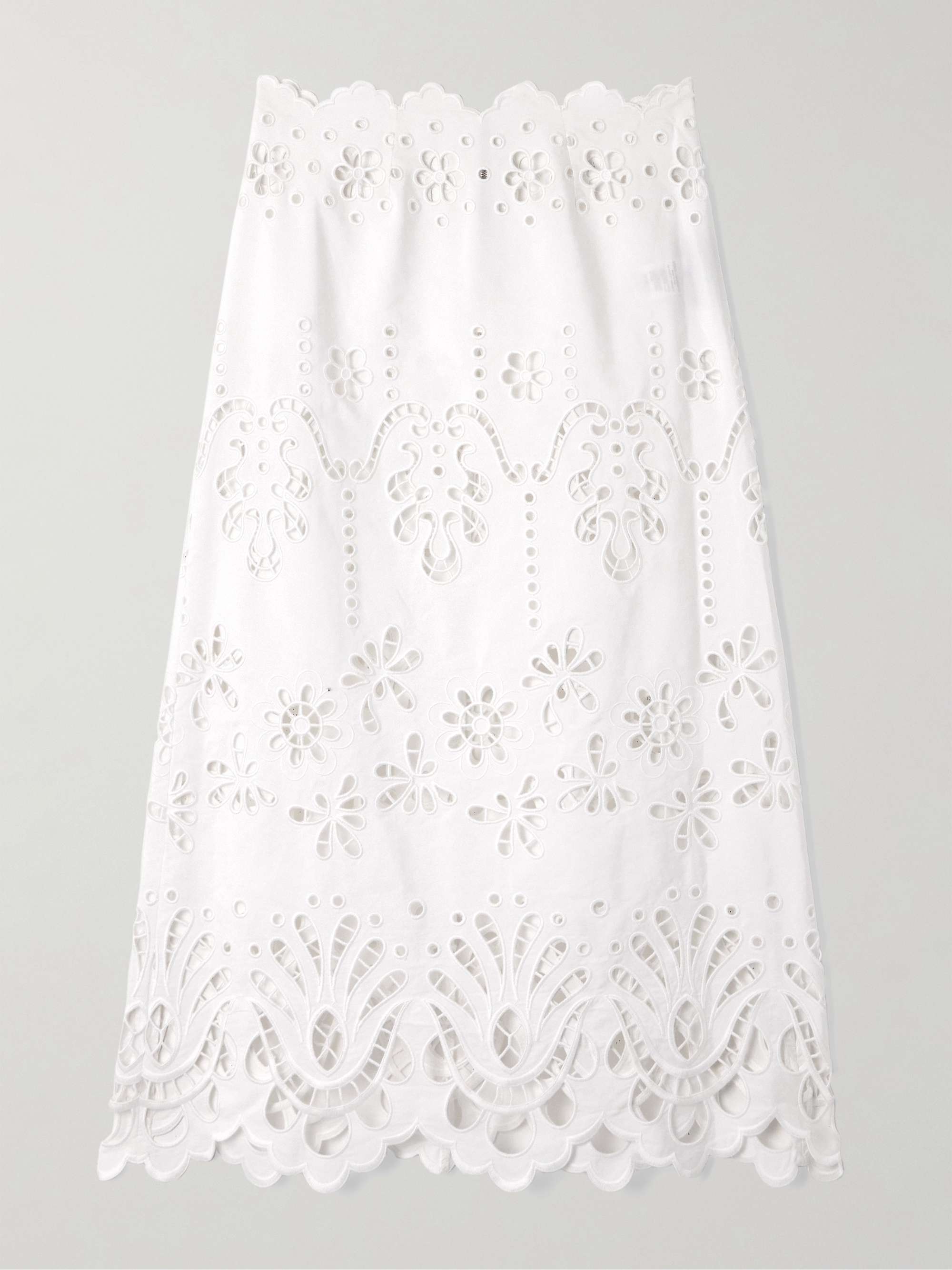 Broderie anglaise cotton-blend poplin maxi skirt view