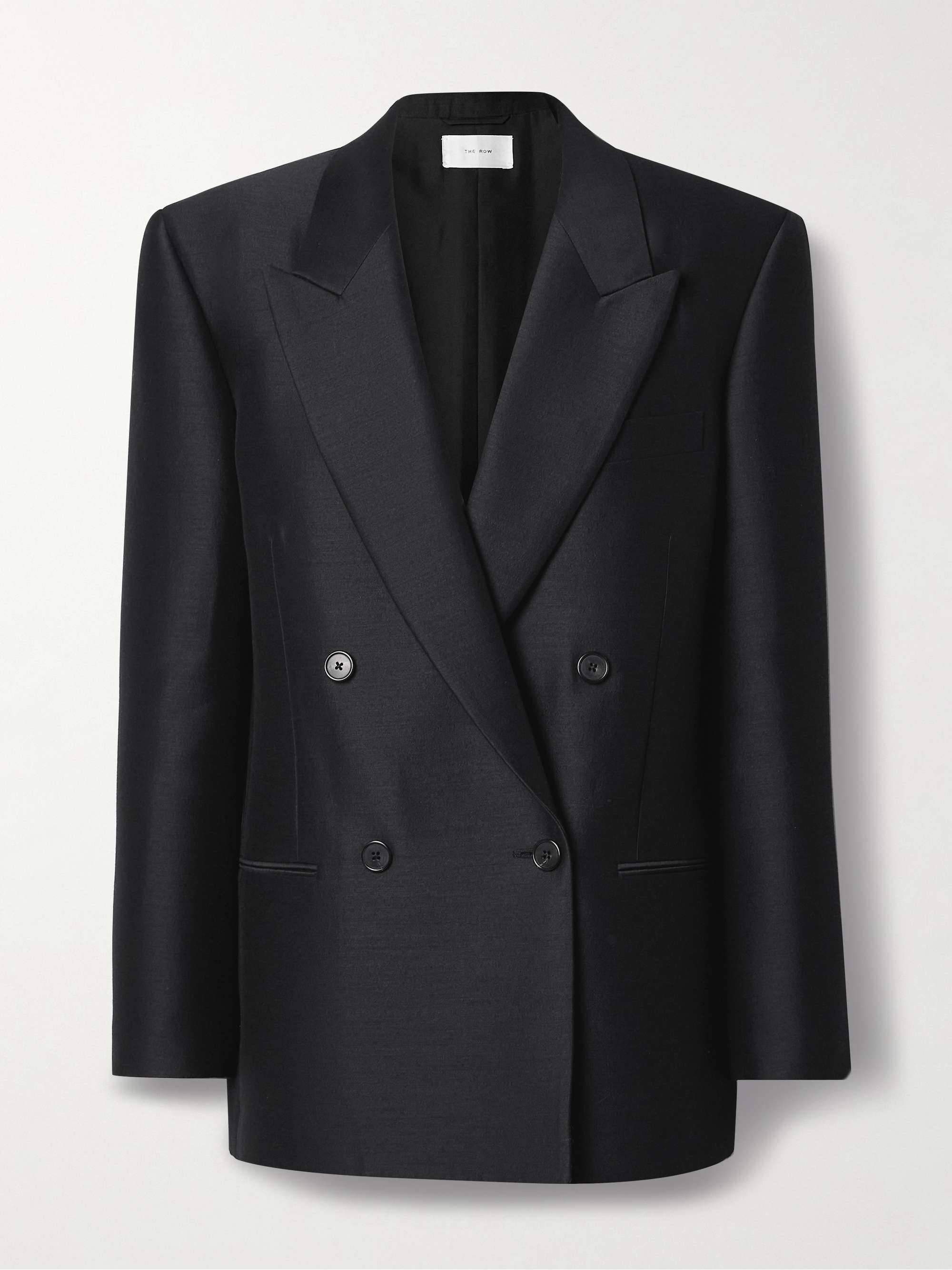 Sandon double-breasted wool and silk-blend blazer view