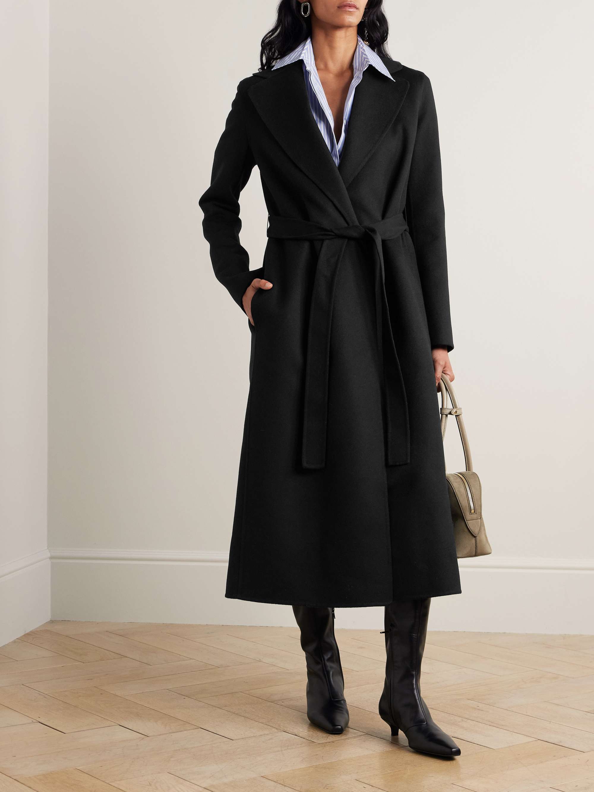 Belted wool coat view