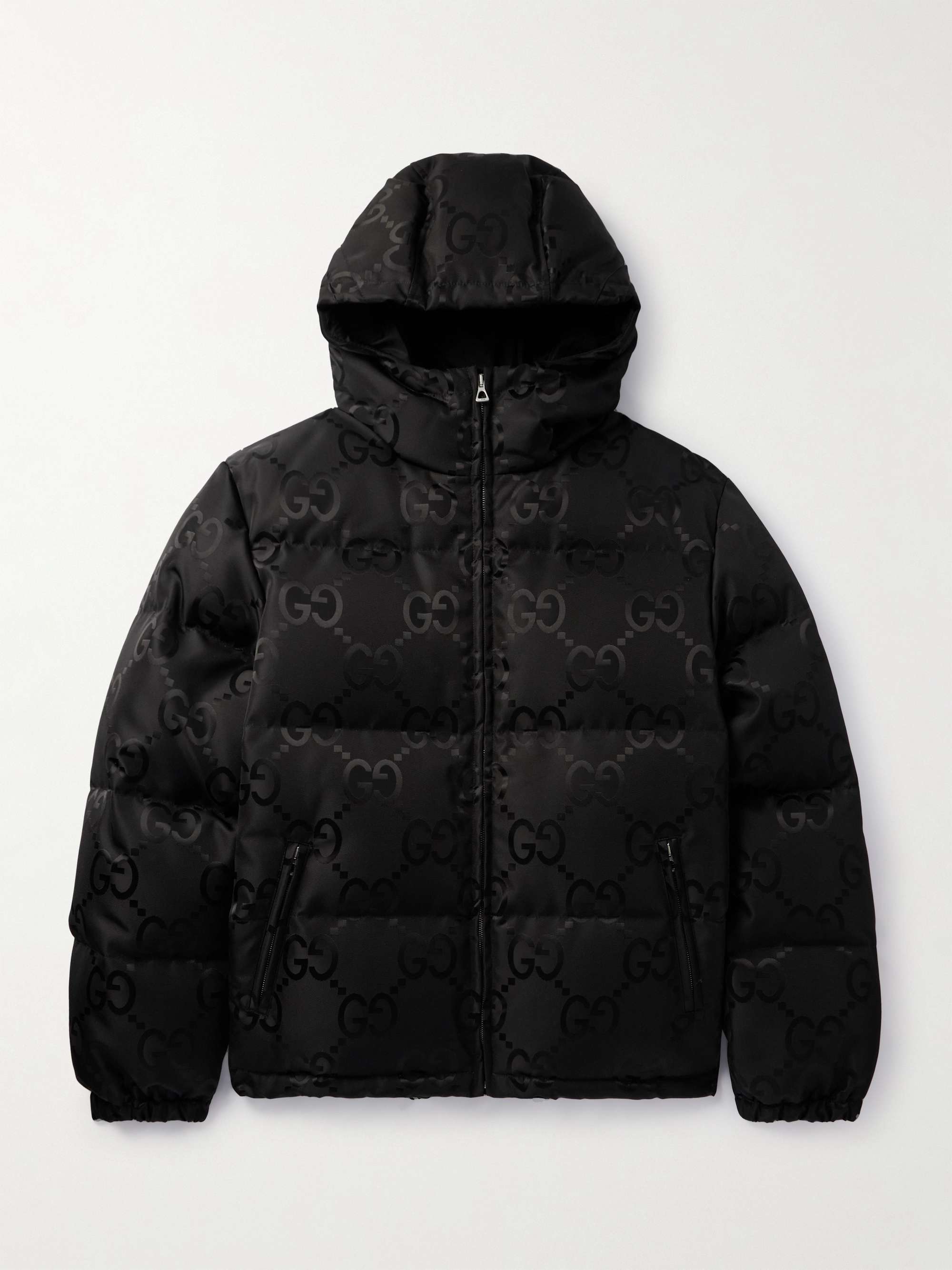 Quilted Logo-Jacquard Shell Hooded Down Jacket view