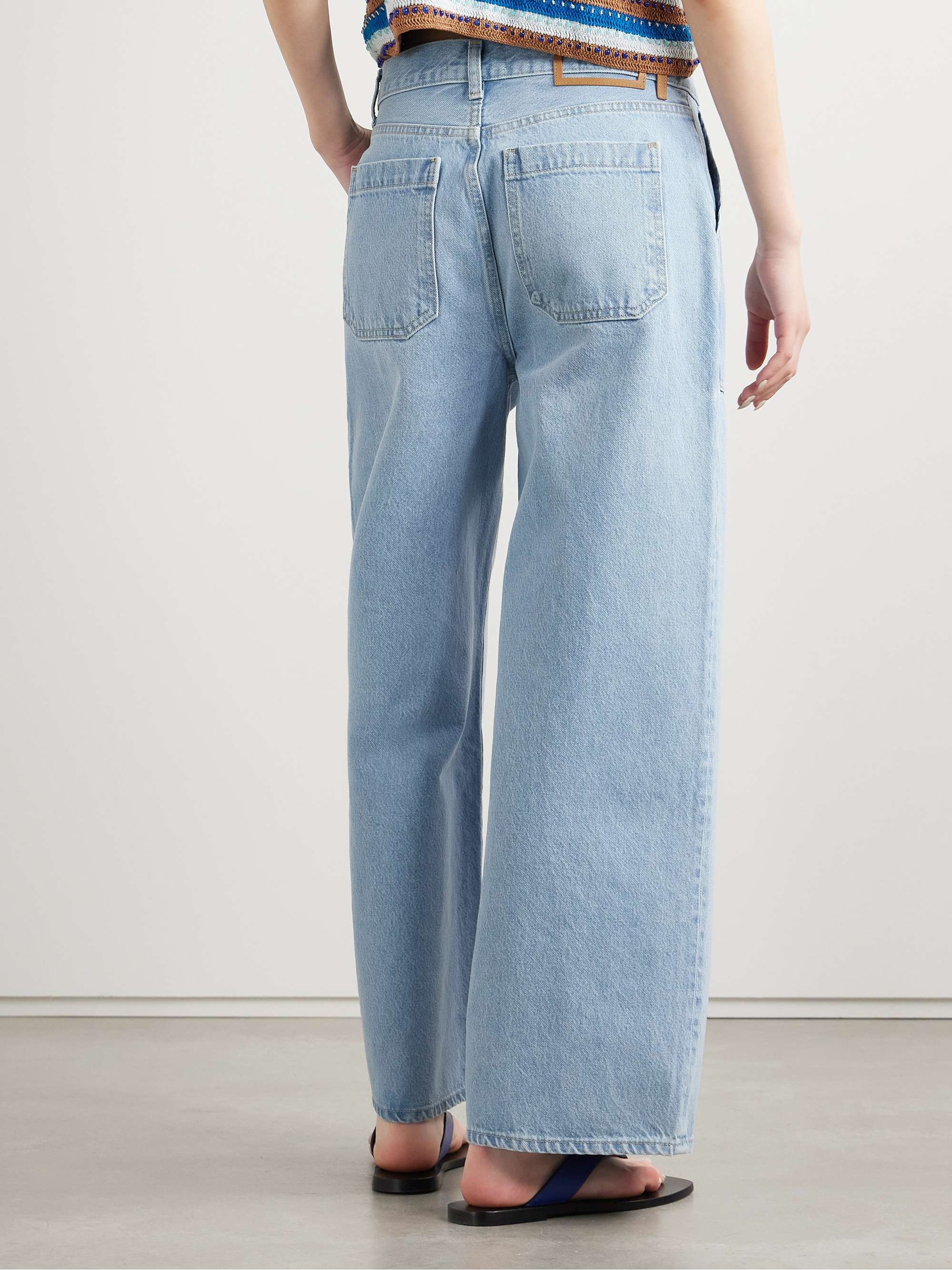 Izzie cropped high-rise organic wide-leg jeans view