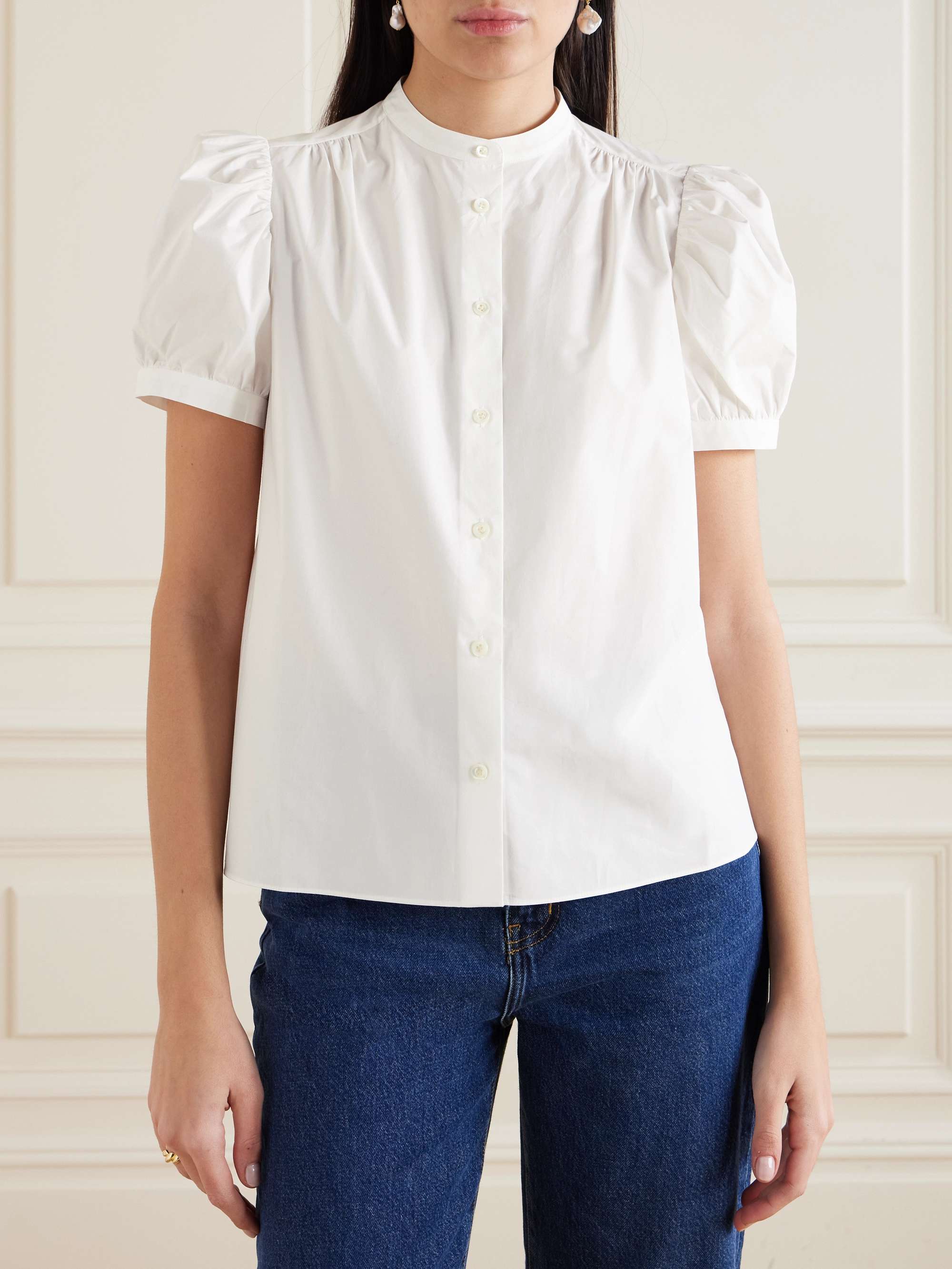 The Gathered organic cotton-poplin shirt view