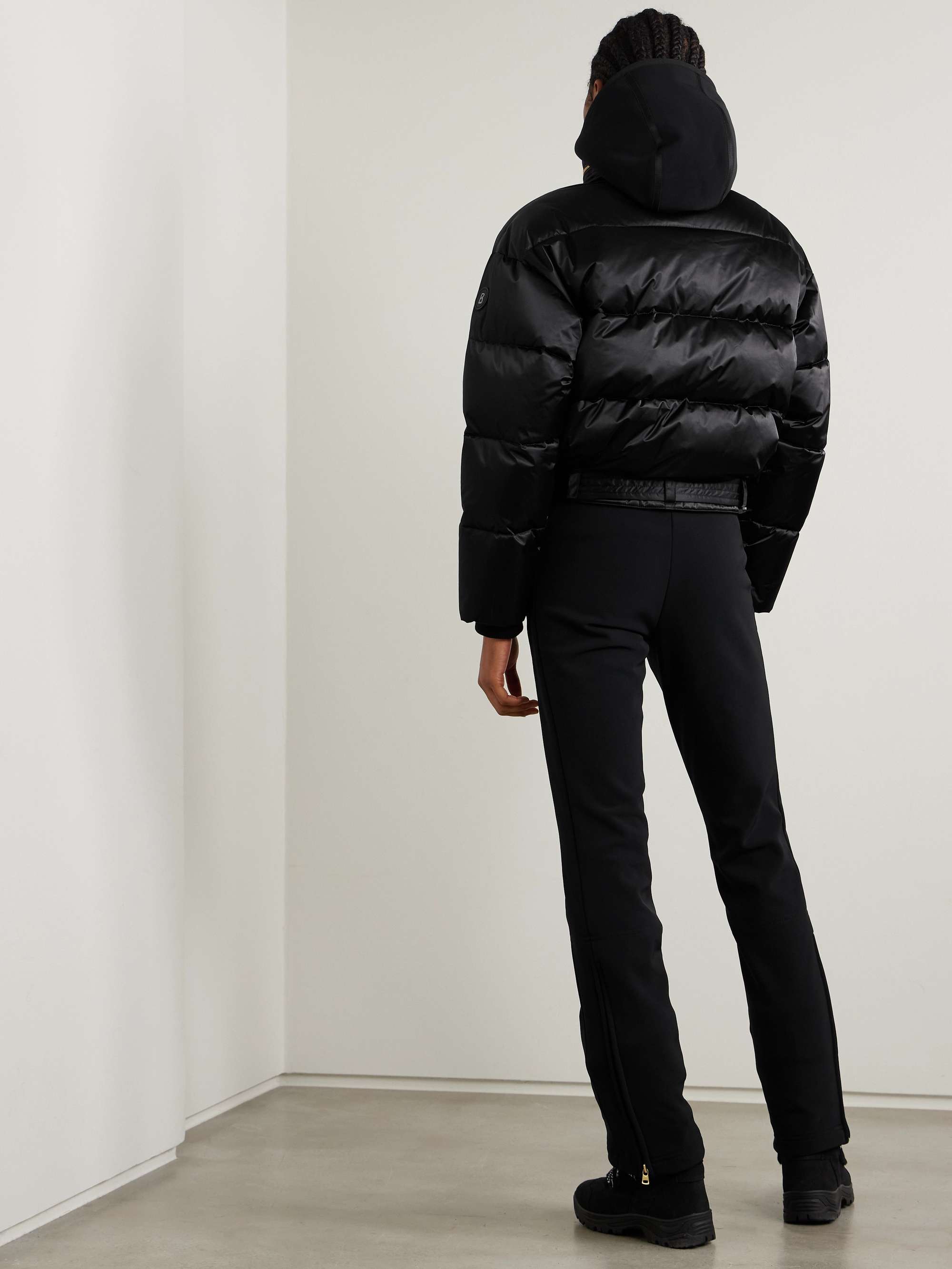 Aya convertible hooded belted quilted recycled down ski suit view