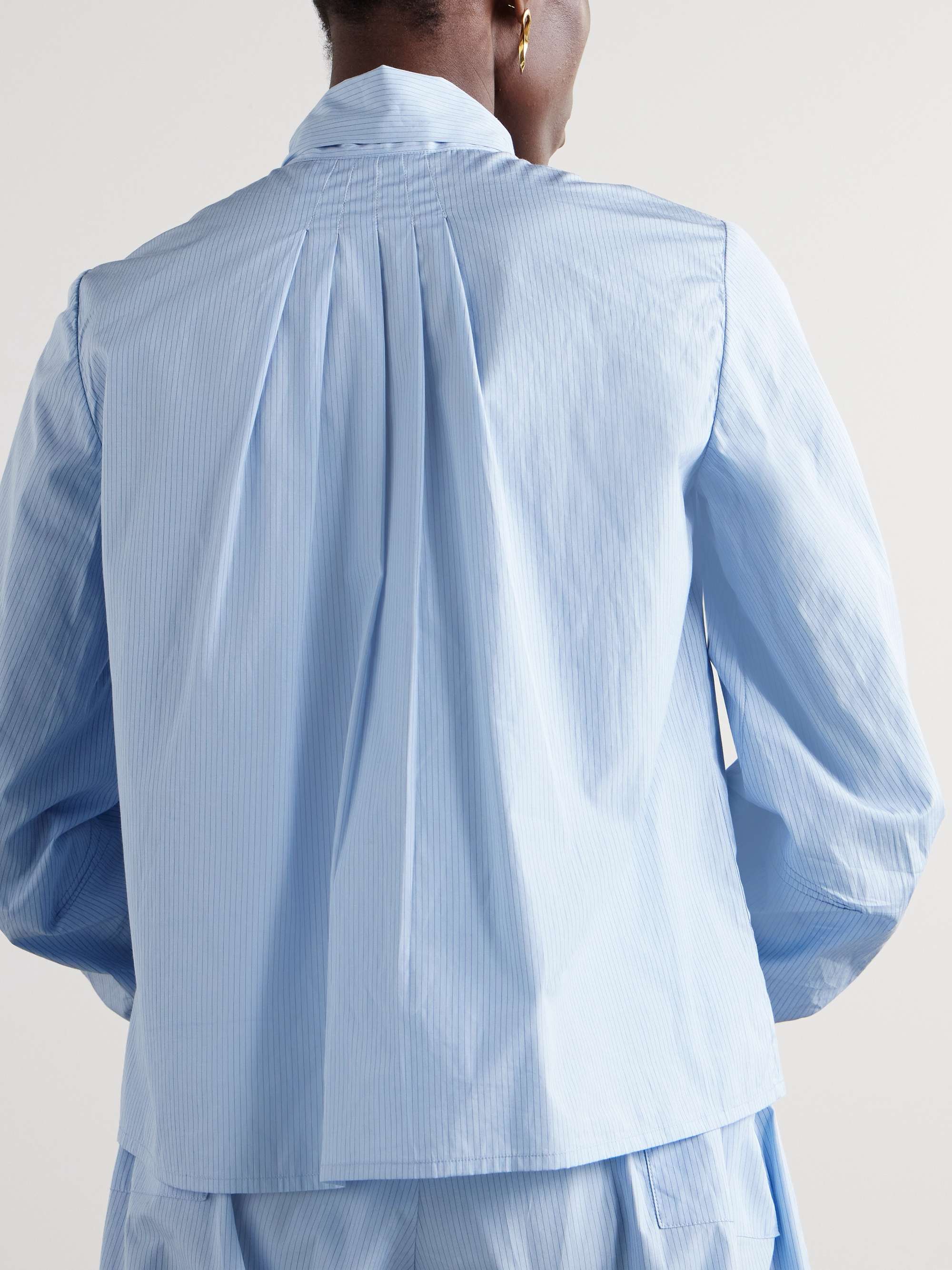 Alba pussy-bow striped cotton-poplin blouse view