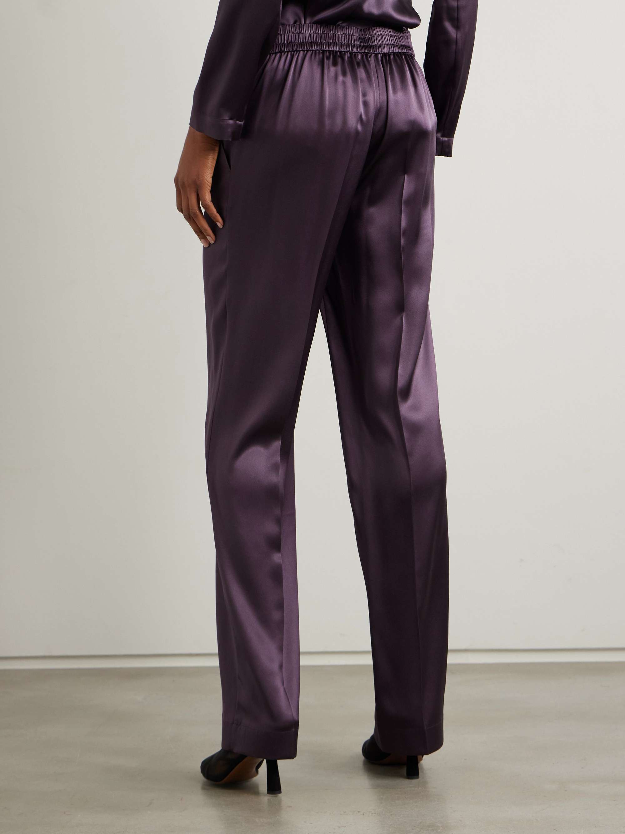Tova silk-satin straight-leg pants view