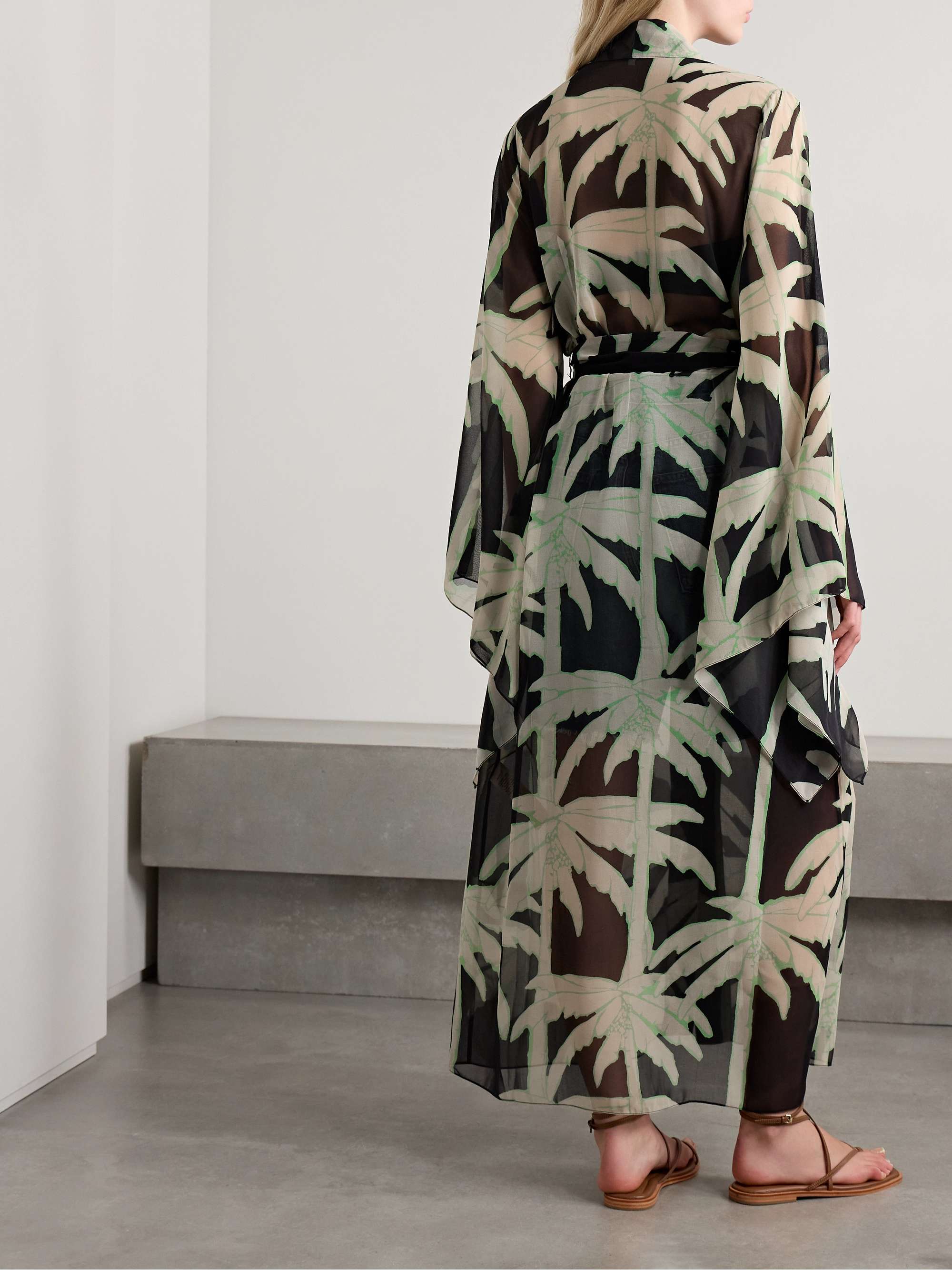 The Passing Storm printed recycled-georgette robe view