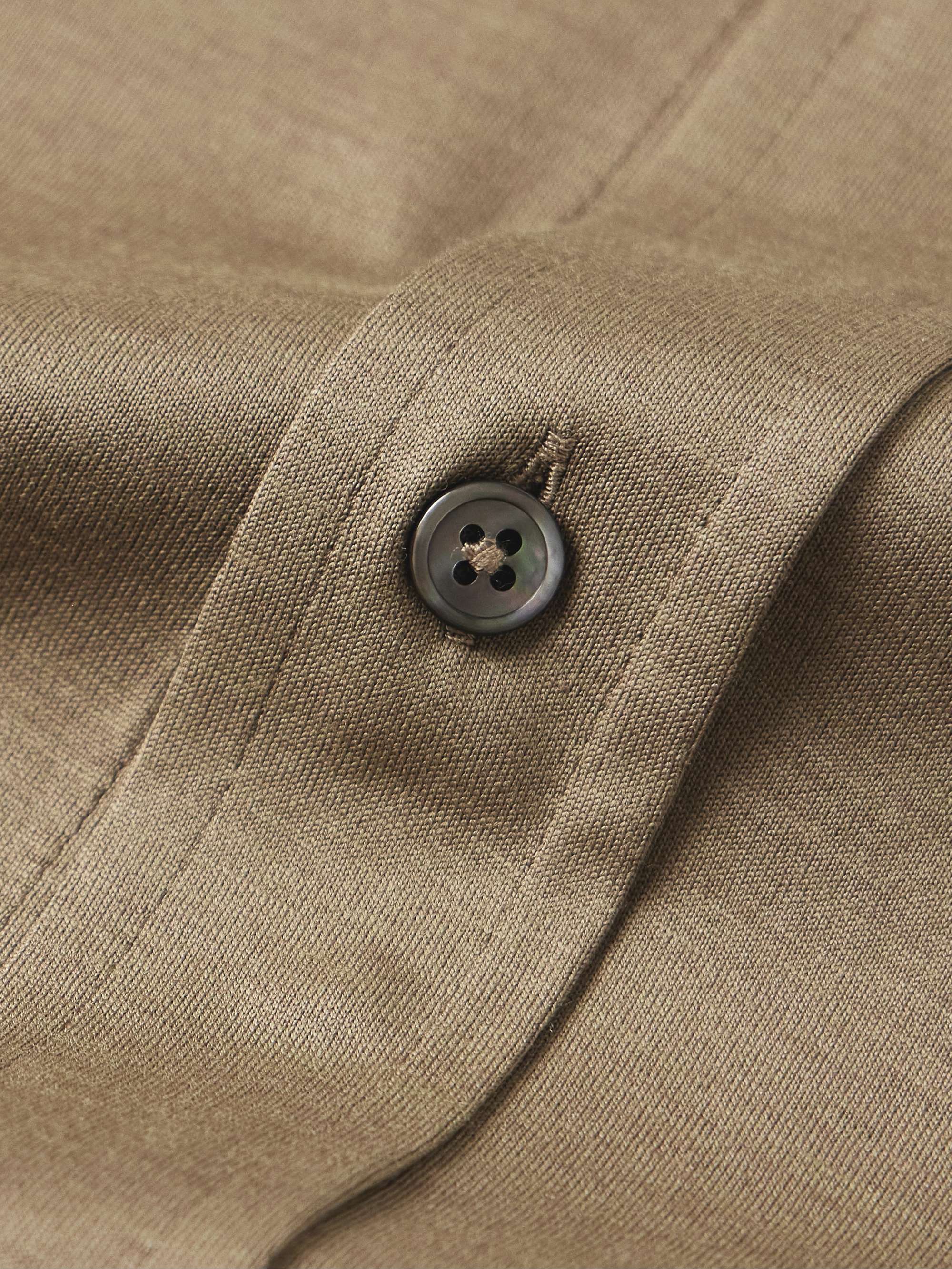 Button-Down Collar Silk and Cotton-Blend Shirt view