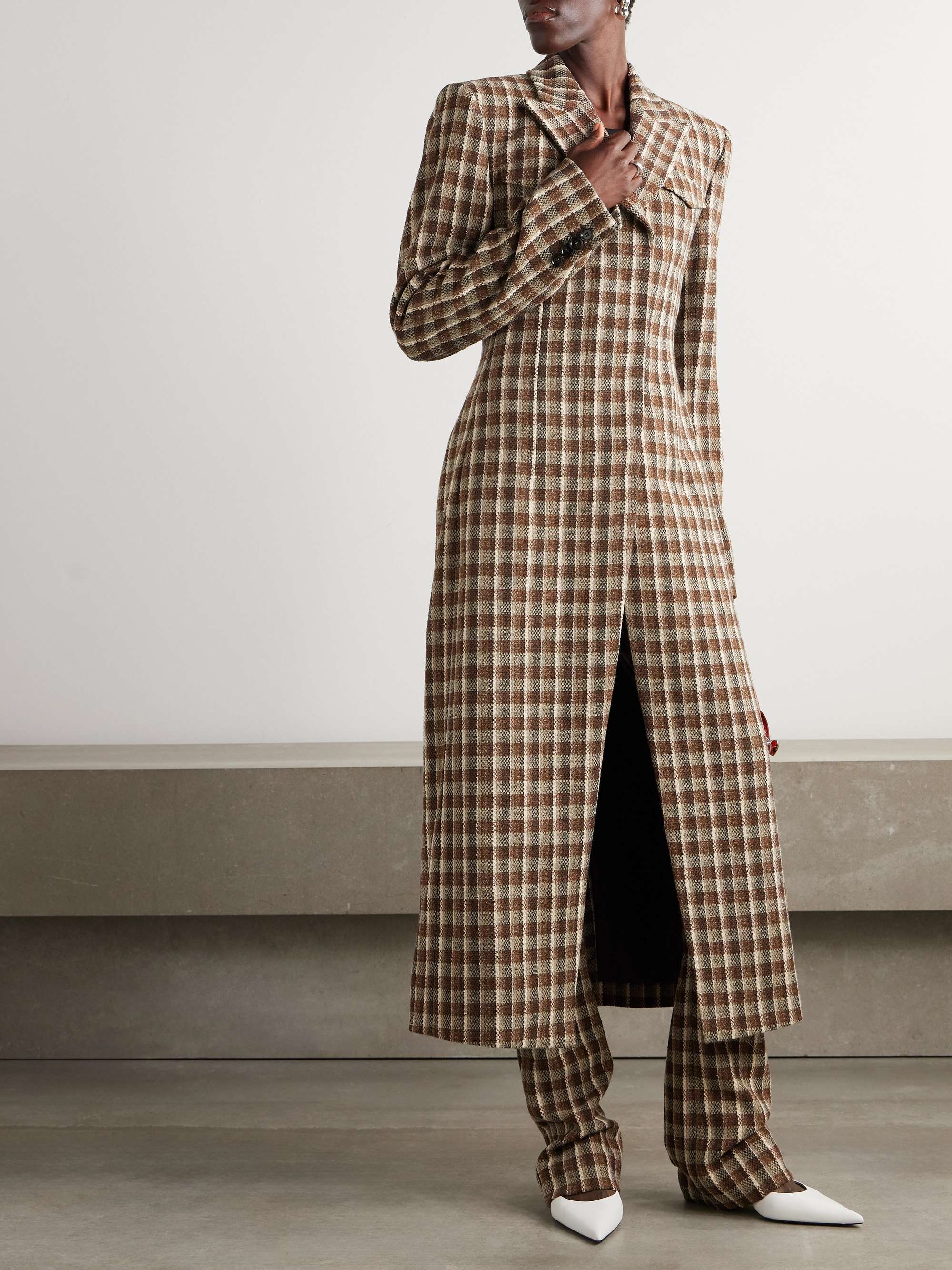 Checked tweed coat view