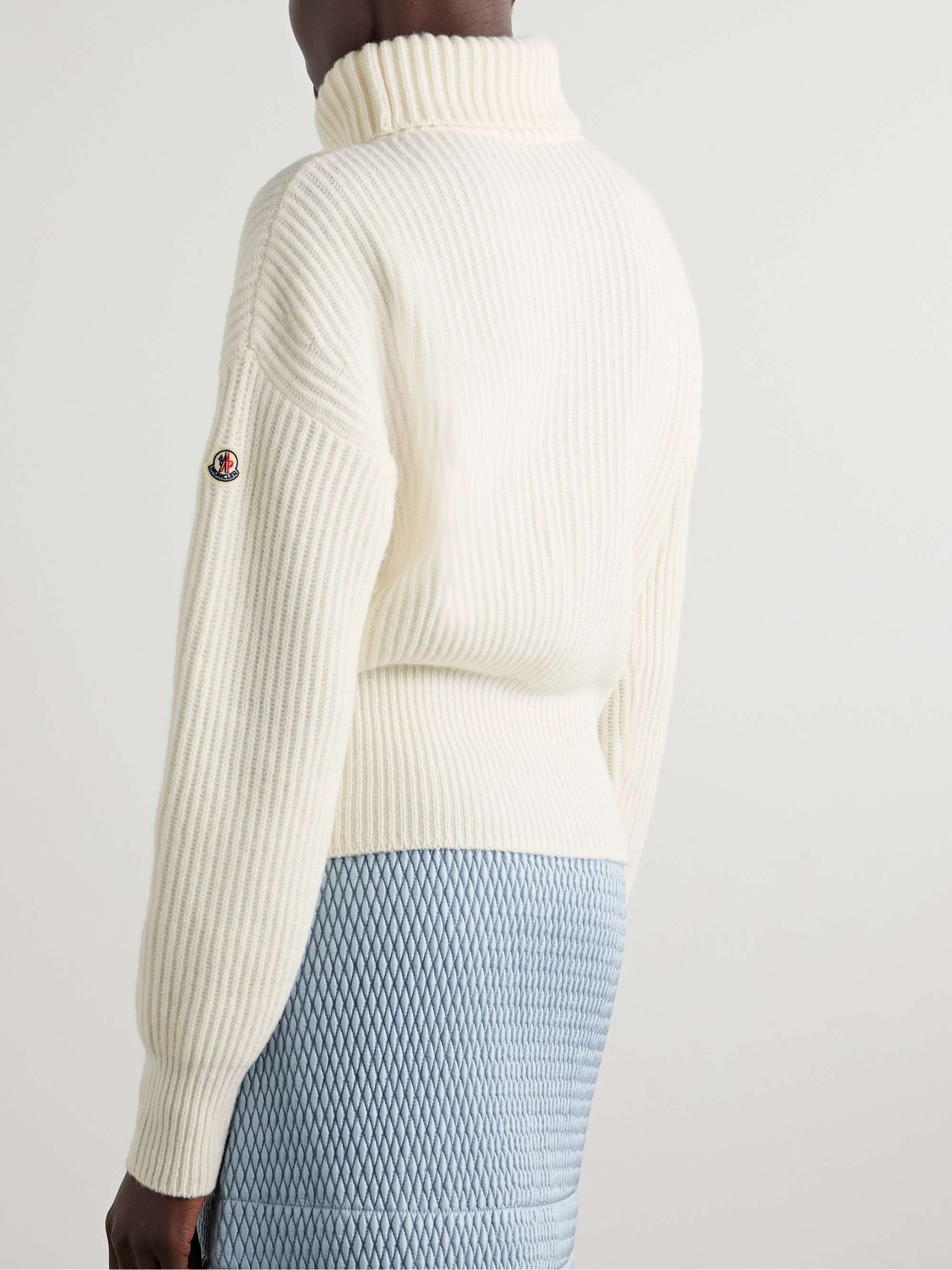 Ribbed wool turtleneck sweater view