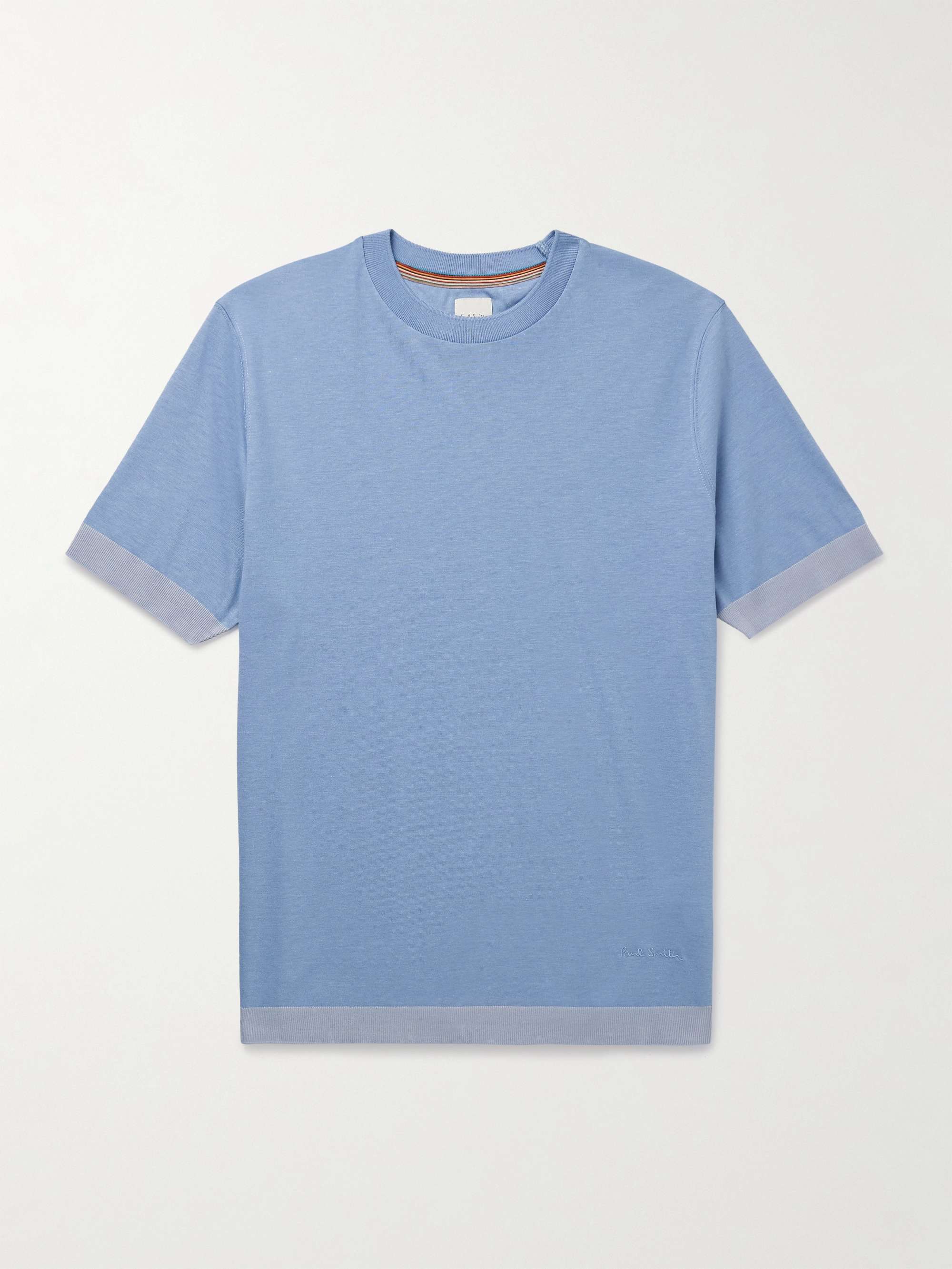Two-Tone Lyocell and Organic Cotton-Blend Jersey T-Shirt view