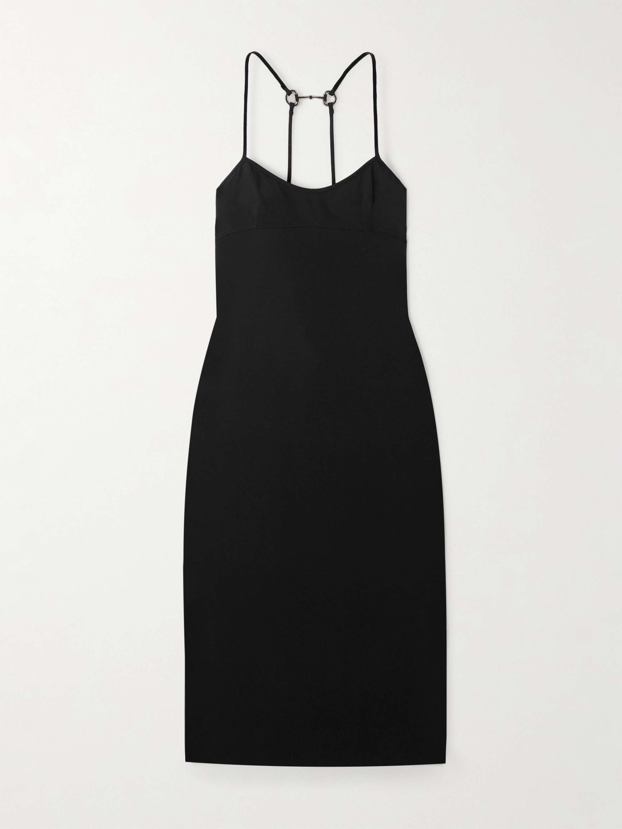 Embellished crepe midi dress view