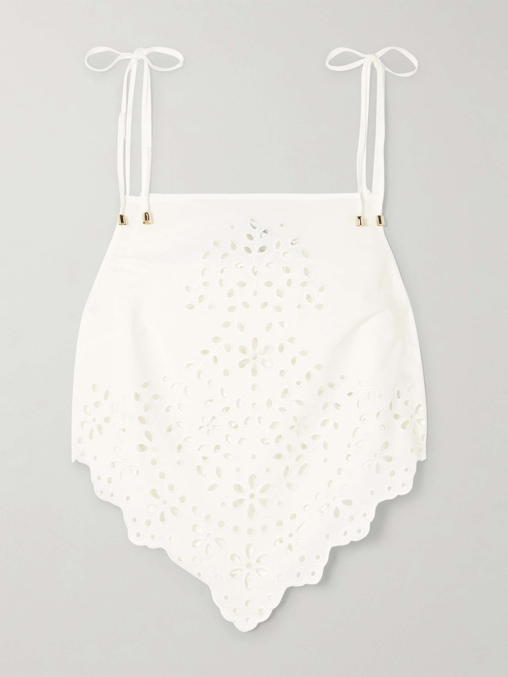 Cropped broderie anglaise cotton camisole view