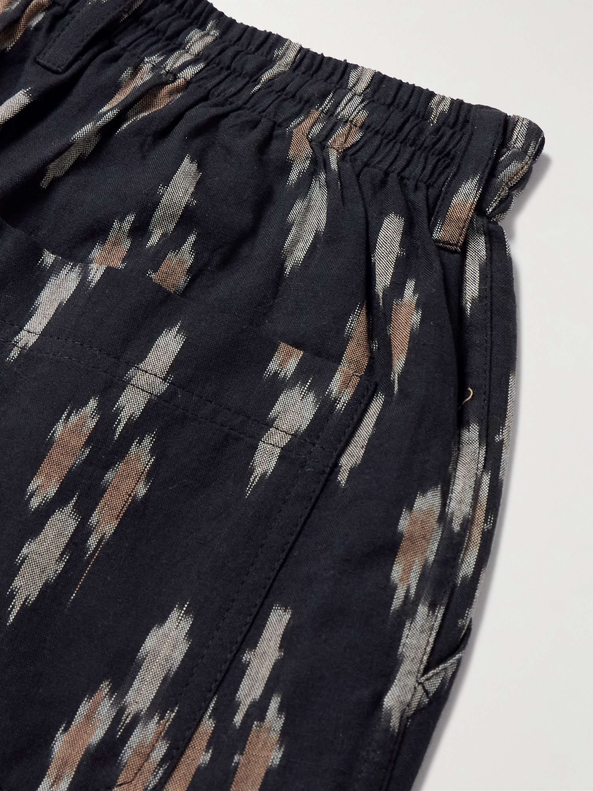 Cotton-Jacquard Wide-Leg Drawstring Shorts view