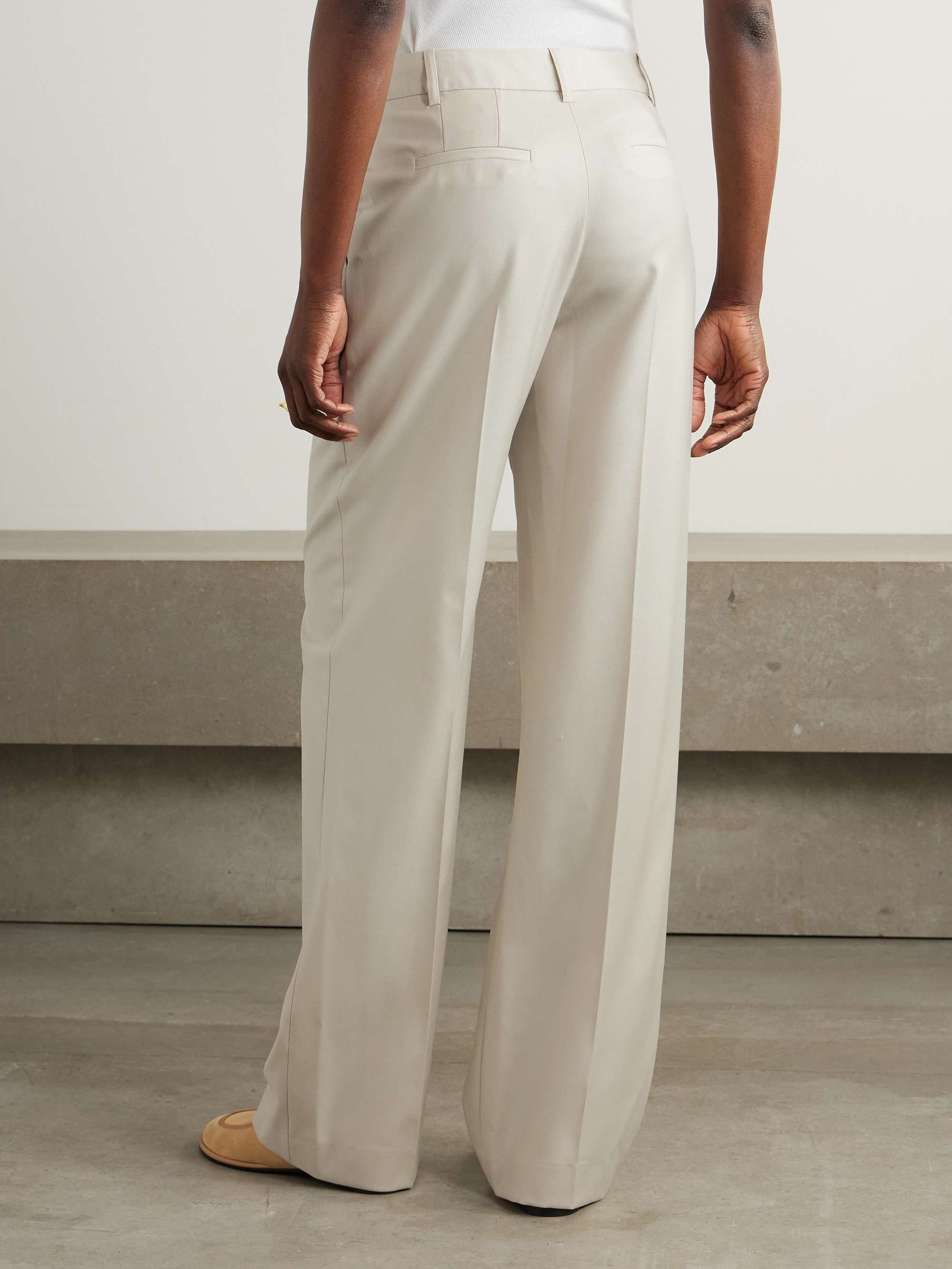 Sbiru pleated wool wide-leg pants view