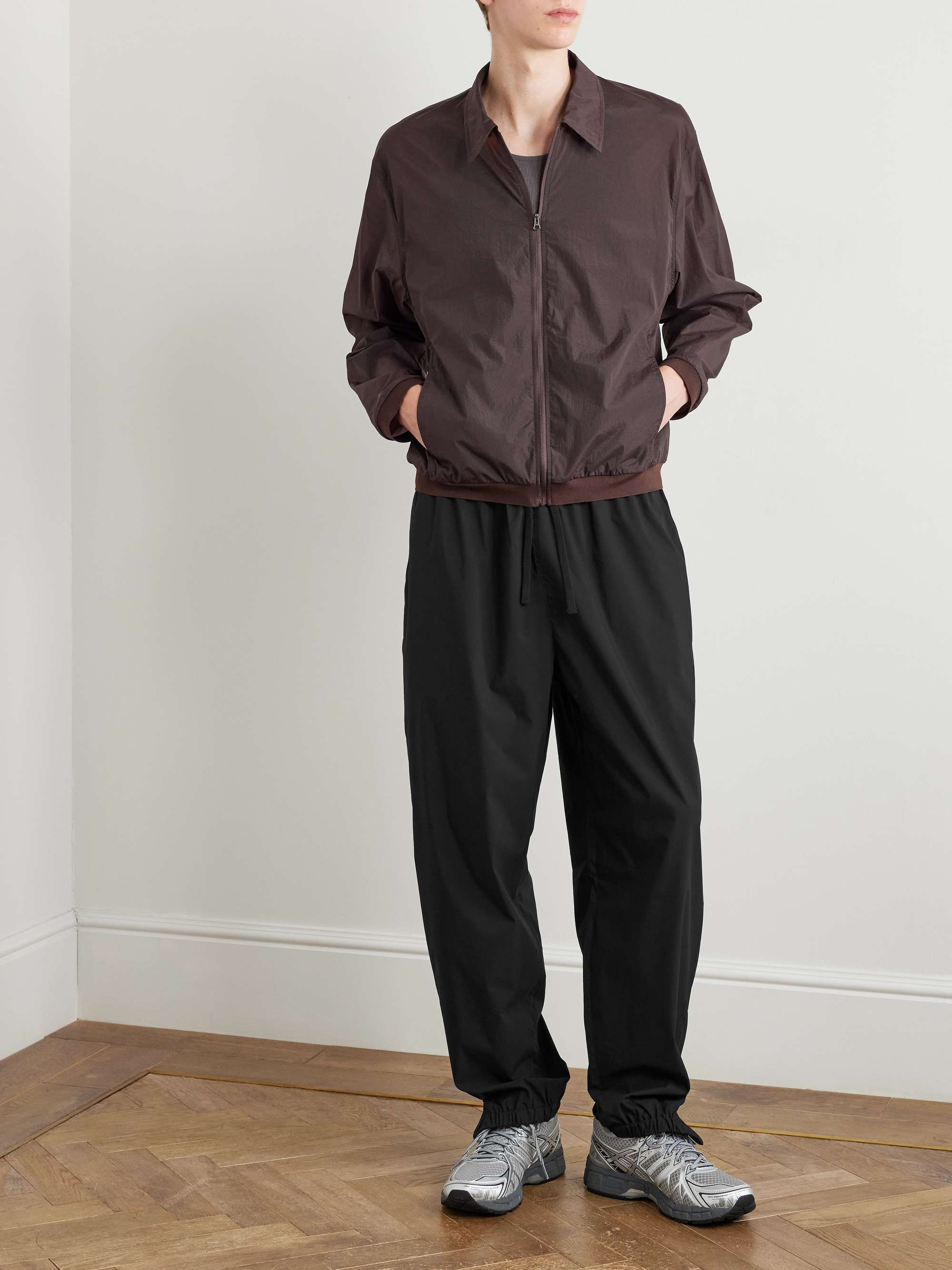 Tapered Cotton-Blend Drawstring Trousers view