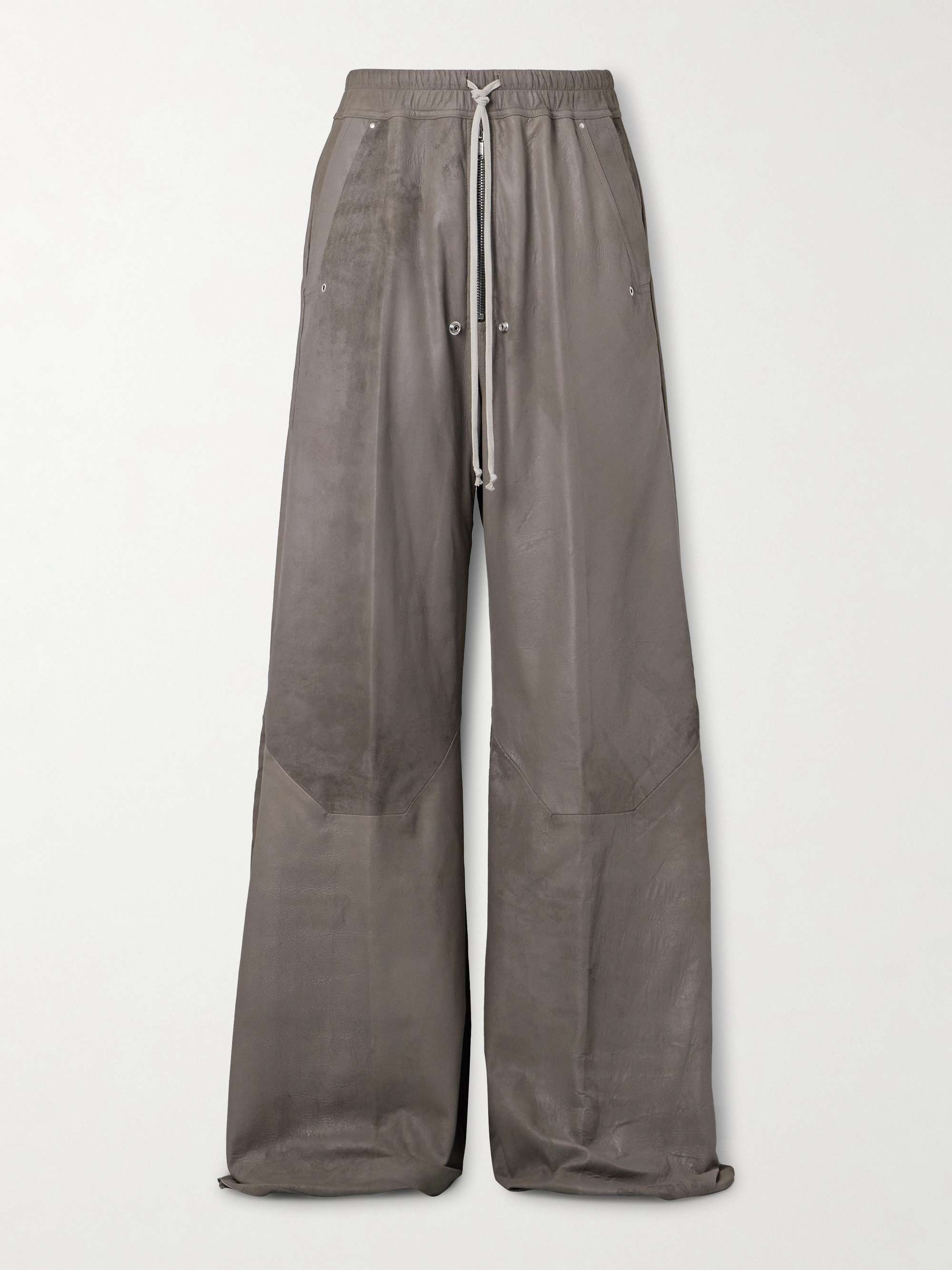 Bella Wide-Leg Leather Drawstring Trousers view