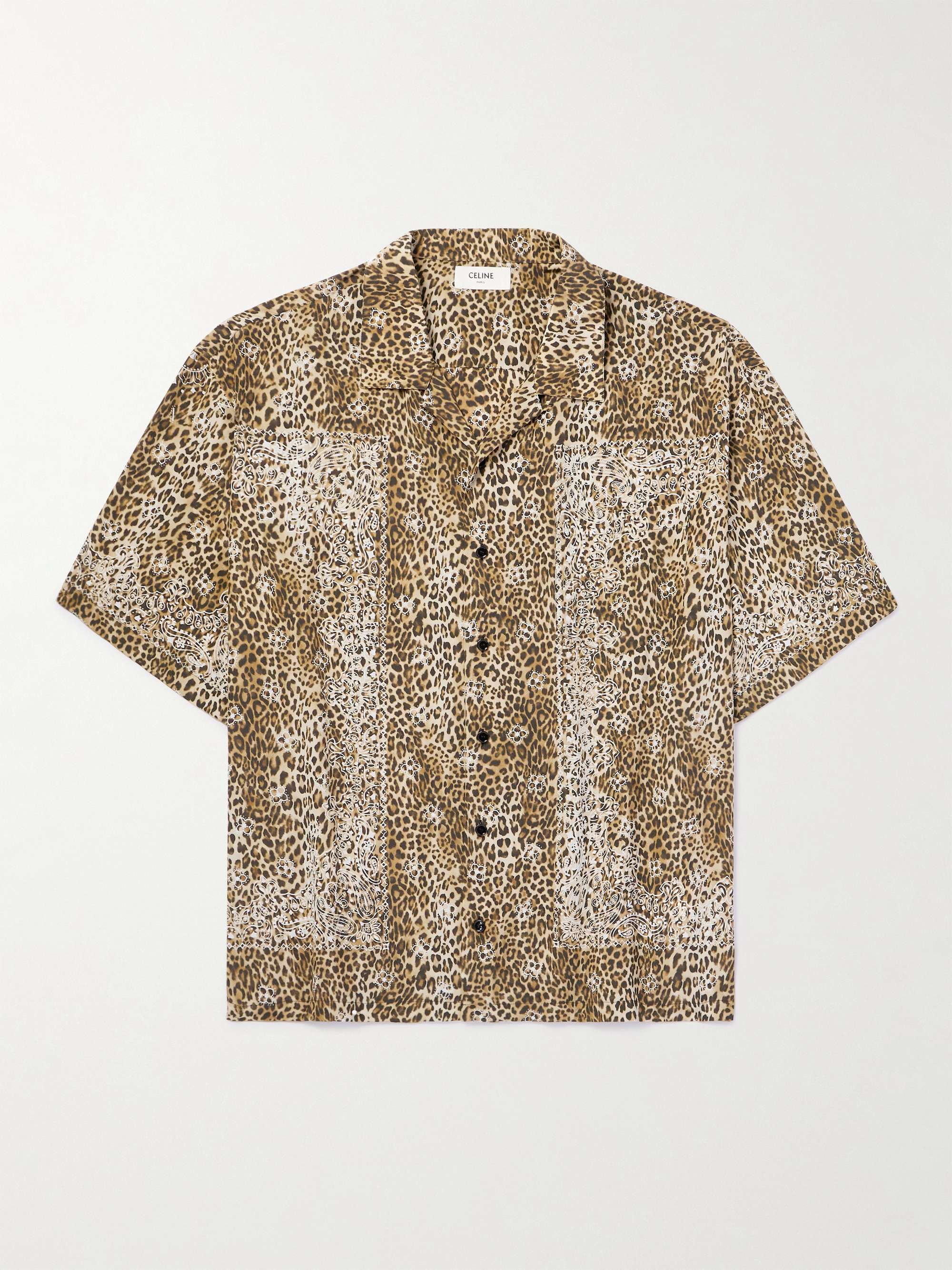 Camp-Collar Bandana and Leopard-Print Silk Shirt view