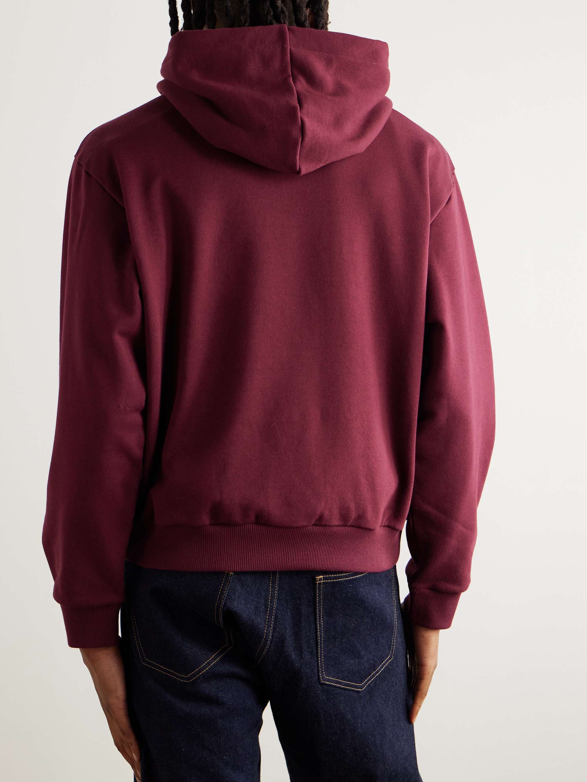 Logo-Flocked Cotton-Jersey Hoodie view