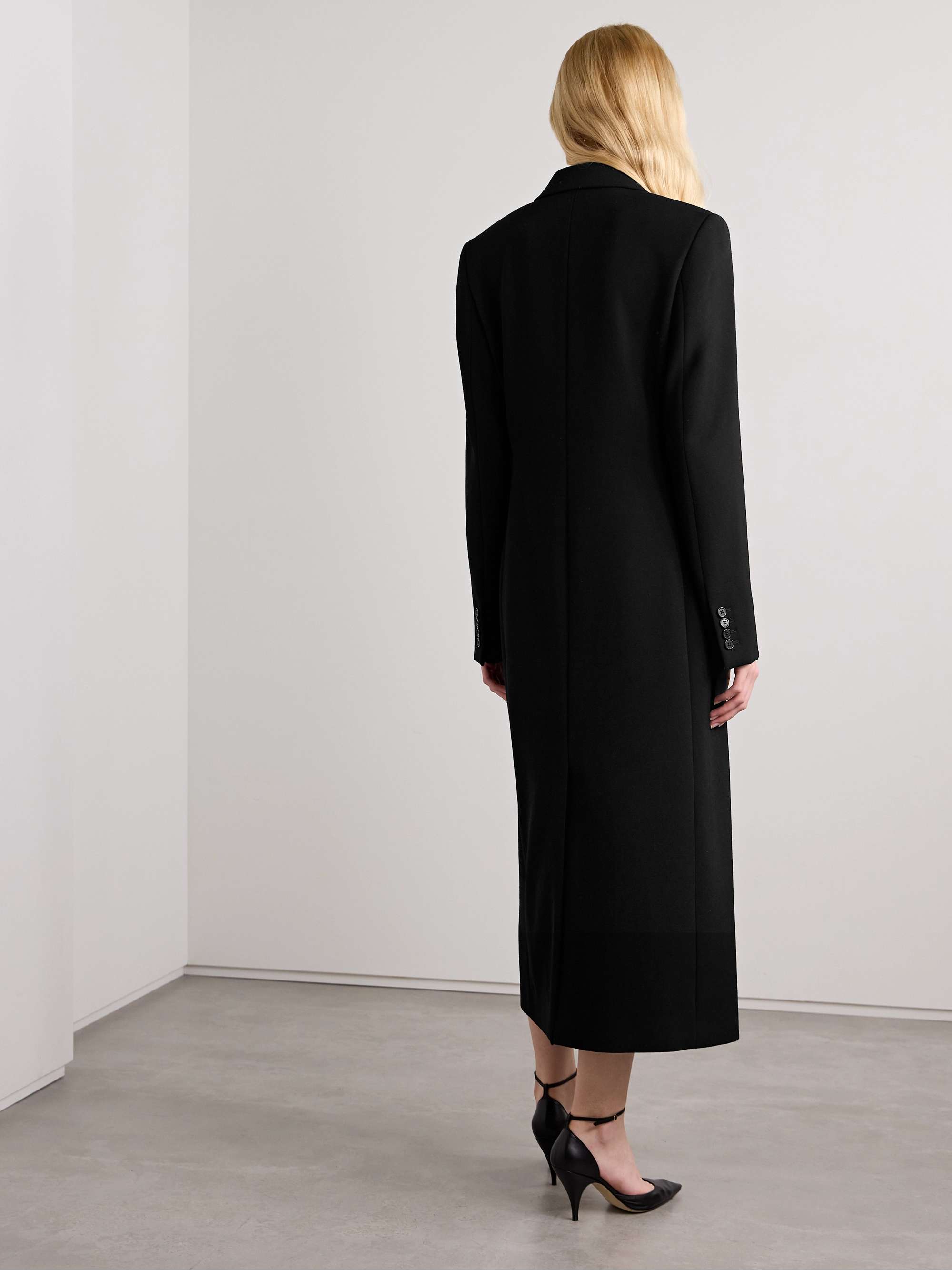 Woody double-breasted wool-twill coat view