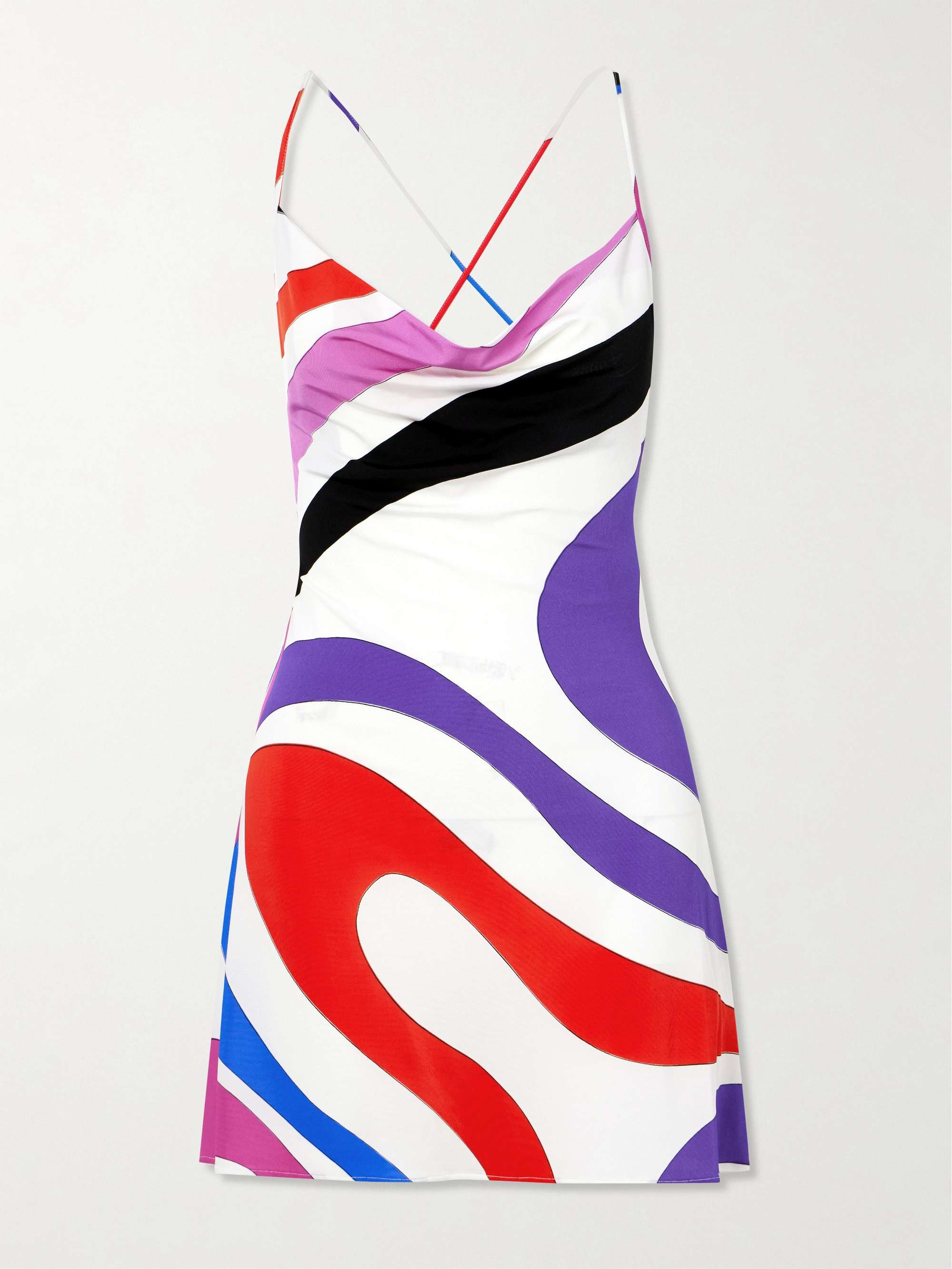 Printed satin-jersey mini dress view