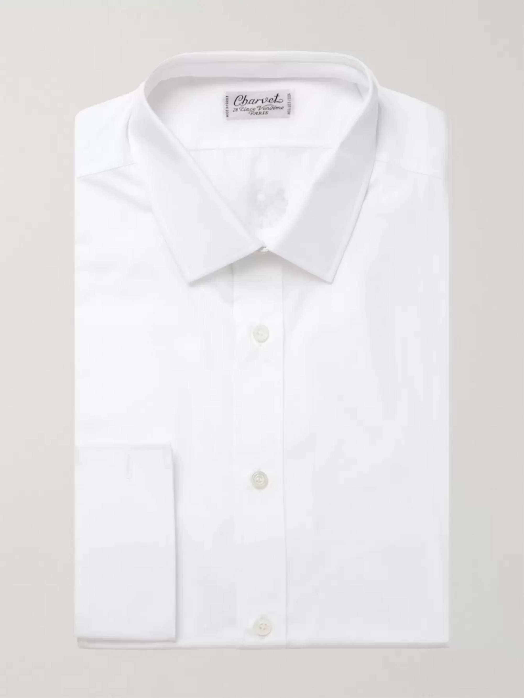 White Slim-Fit Cotton Shirt view