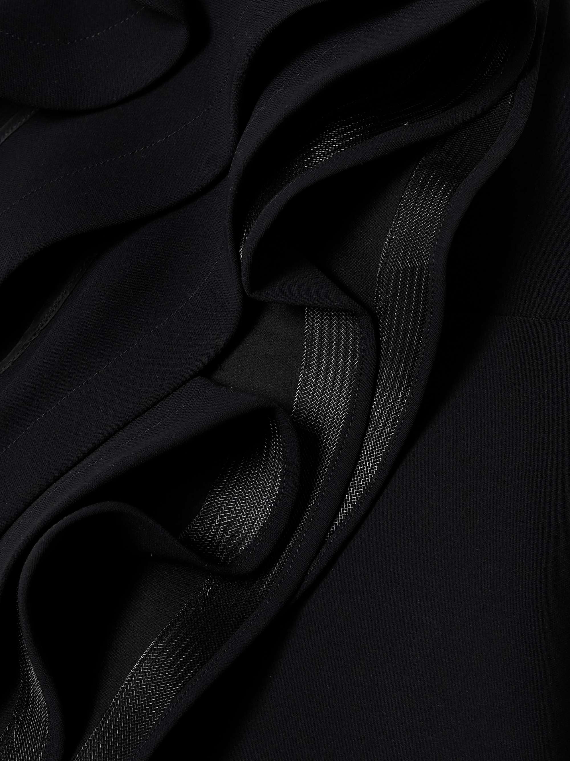 Ironworks strapless mesh-trimmed ruffled crepe gown view